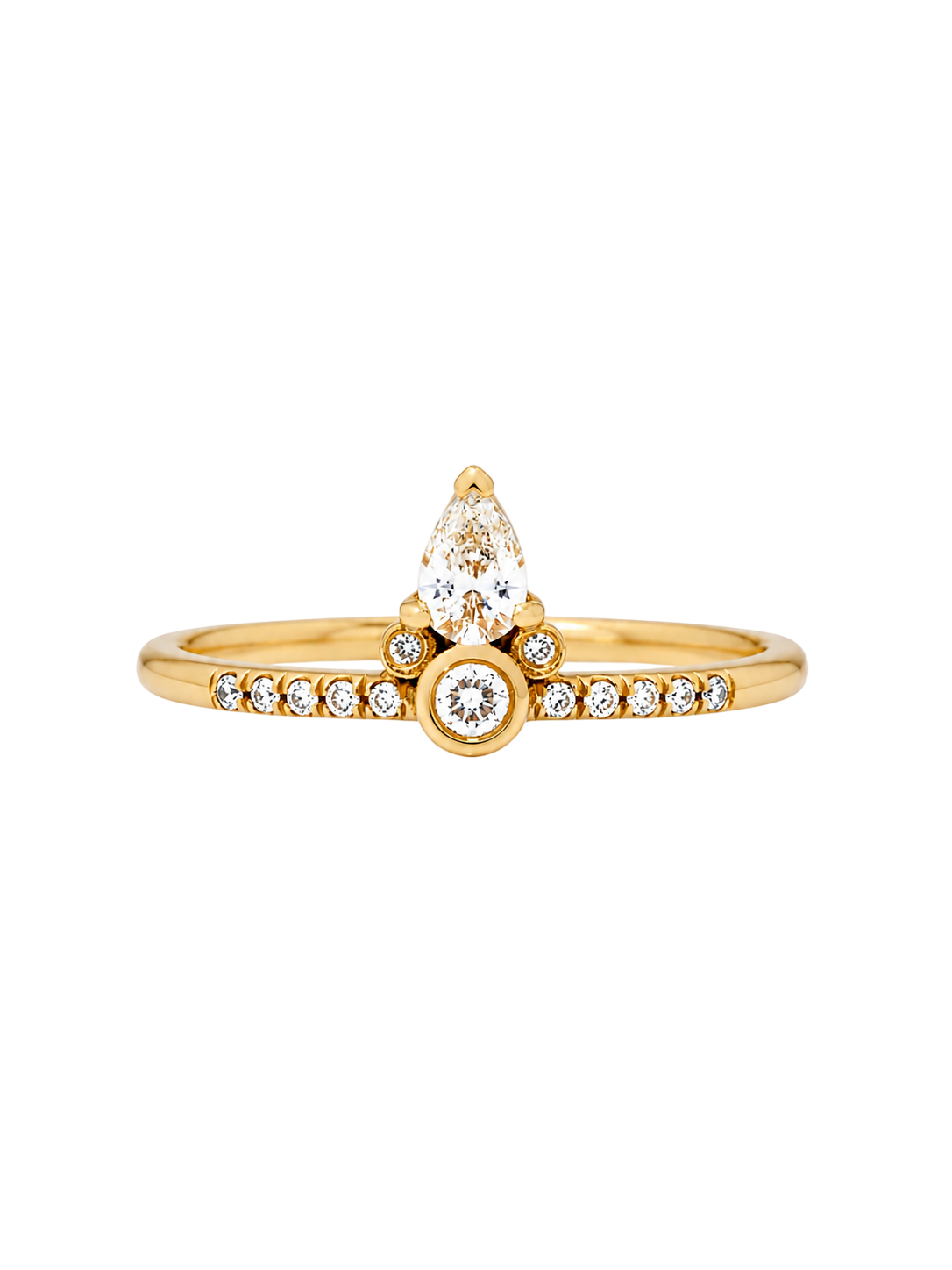 Four Diamond Cluster Engagement Ring