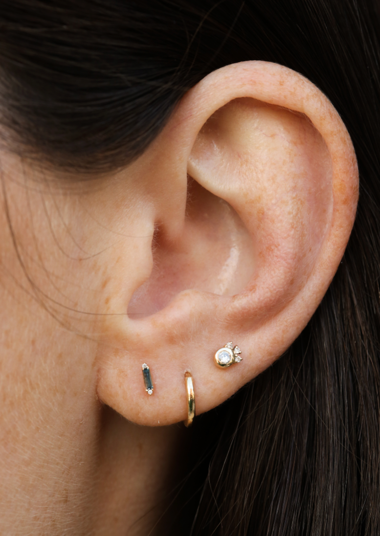 Dazzle Stud with Blue Topaz