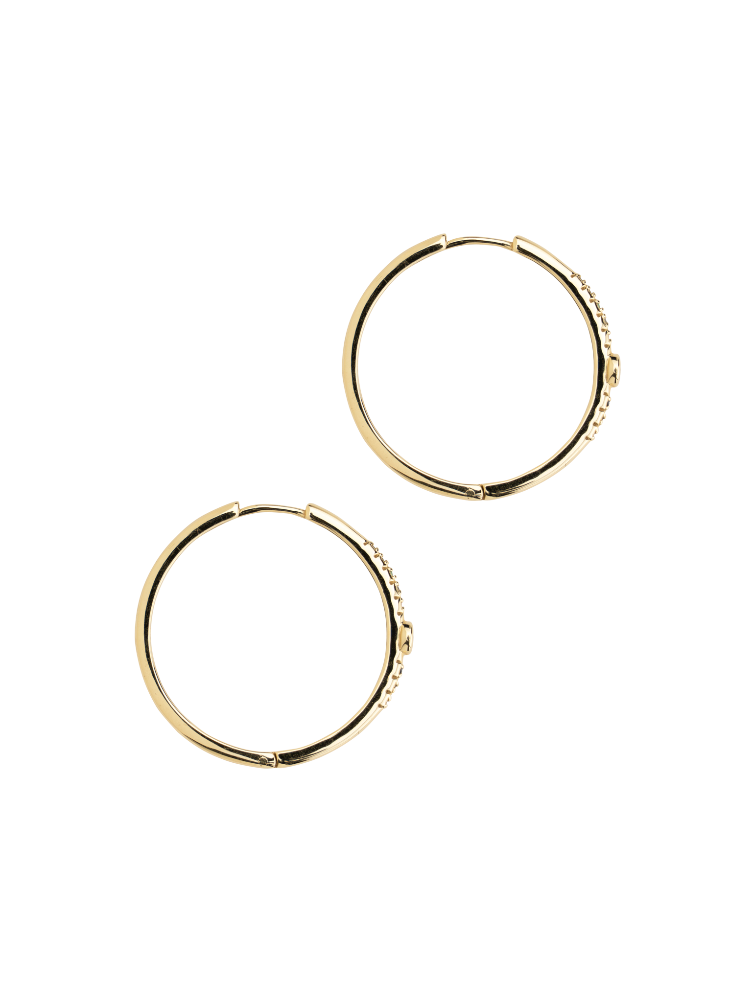 Diamond bezel rainbow gem hoops