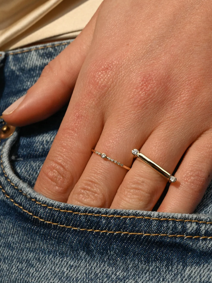 Diamond dot stack band
