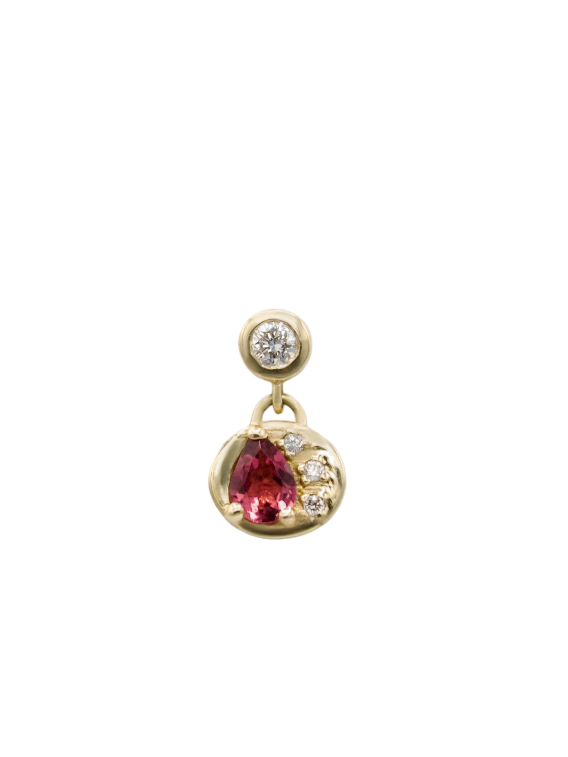 Nectar Drop Stud with Pink Tourmaline photo