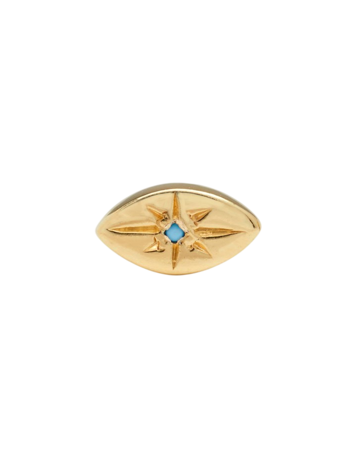 Gold Evil Eye Stud with Turquoise photo
