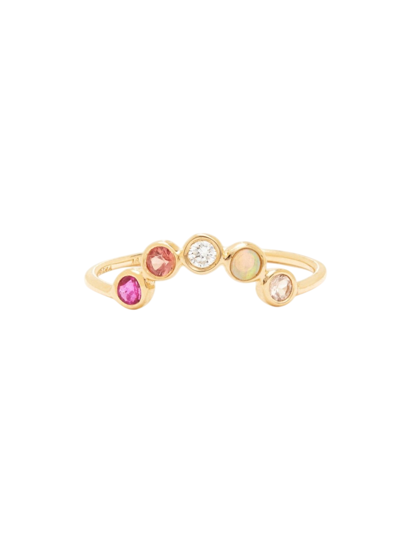The Mixed Gems Curve Band -Blush photo