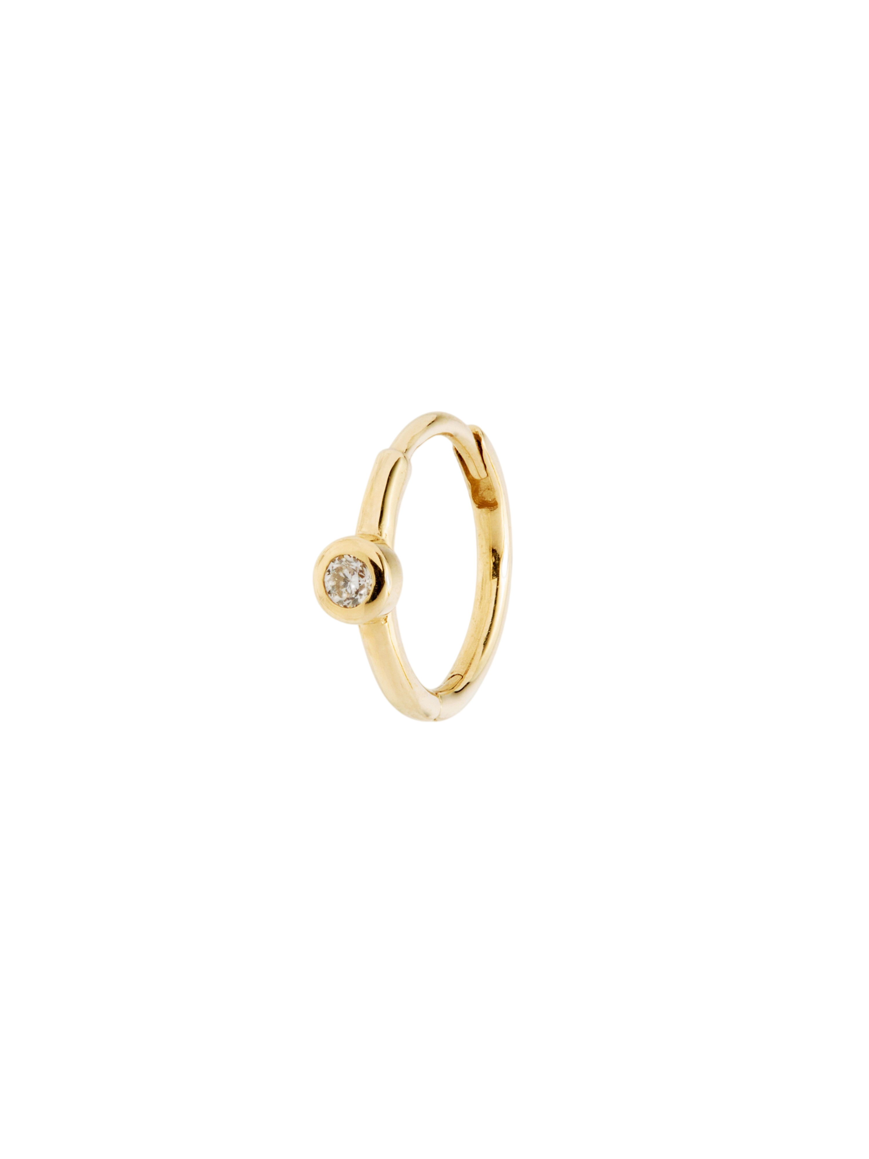 Mini Diamond Dot Hinge Hoop photo