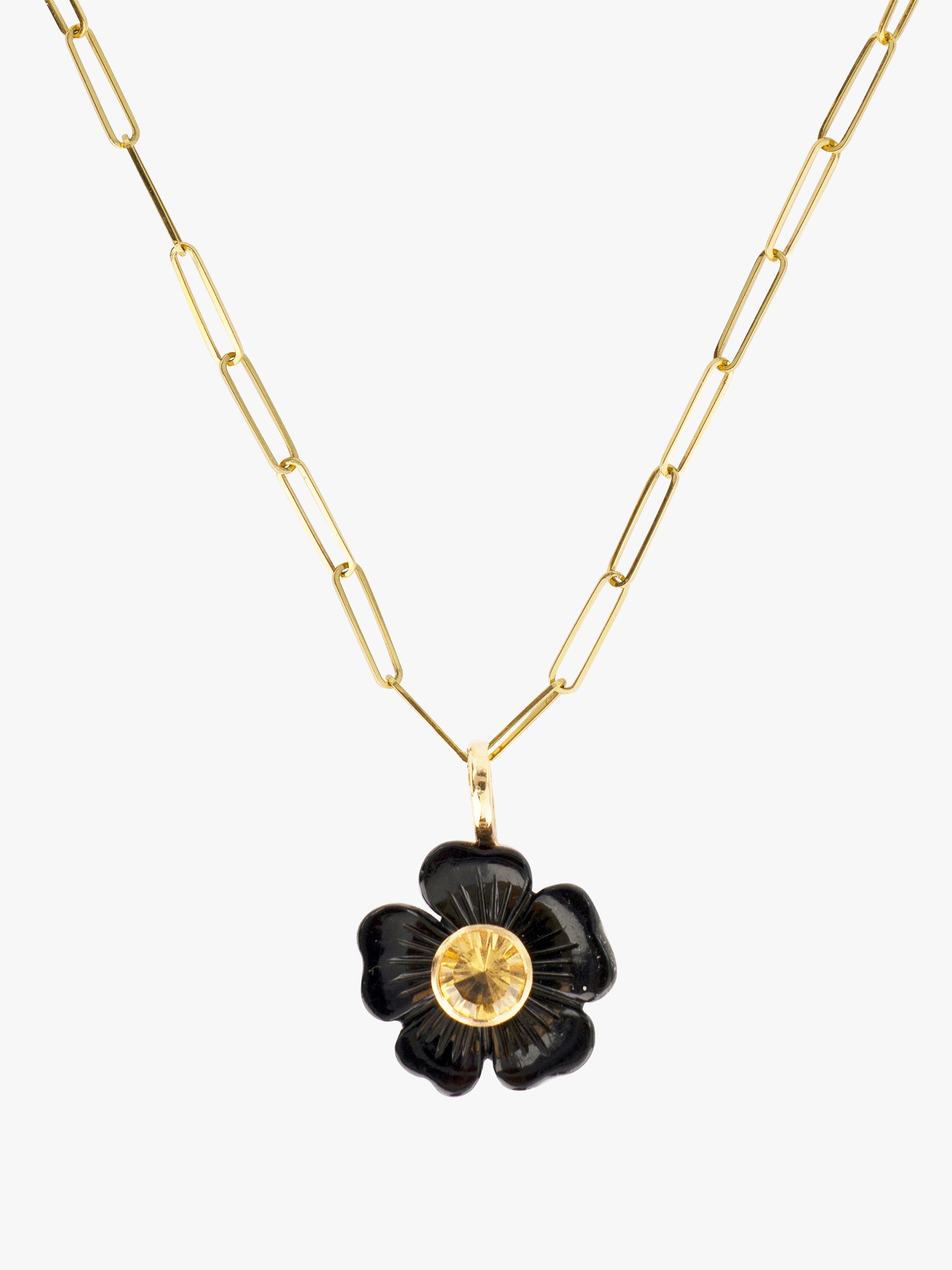 Small flower onyx necklace