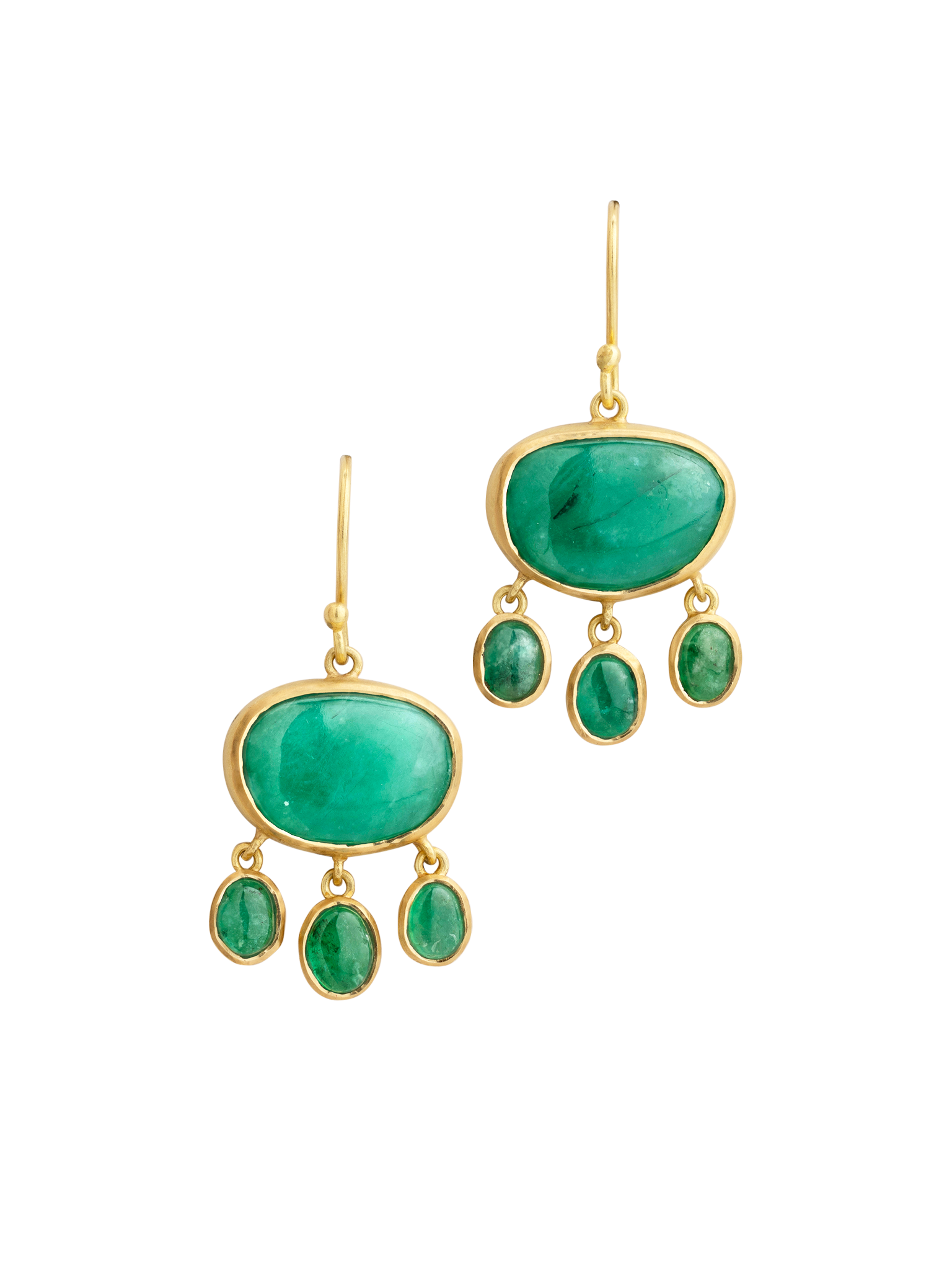 Emerald cascade earrings