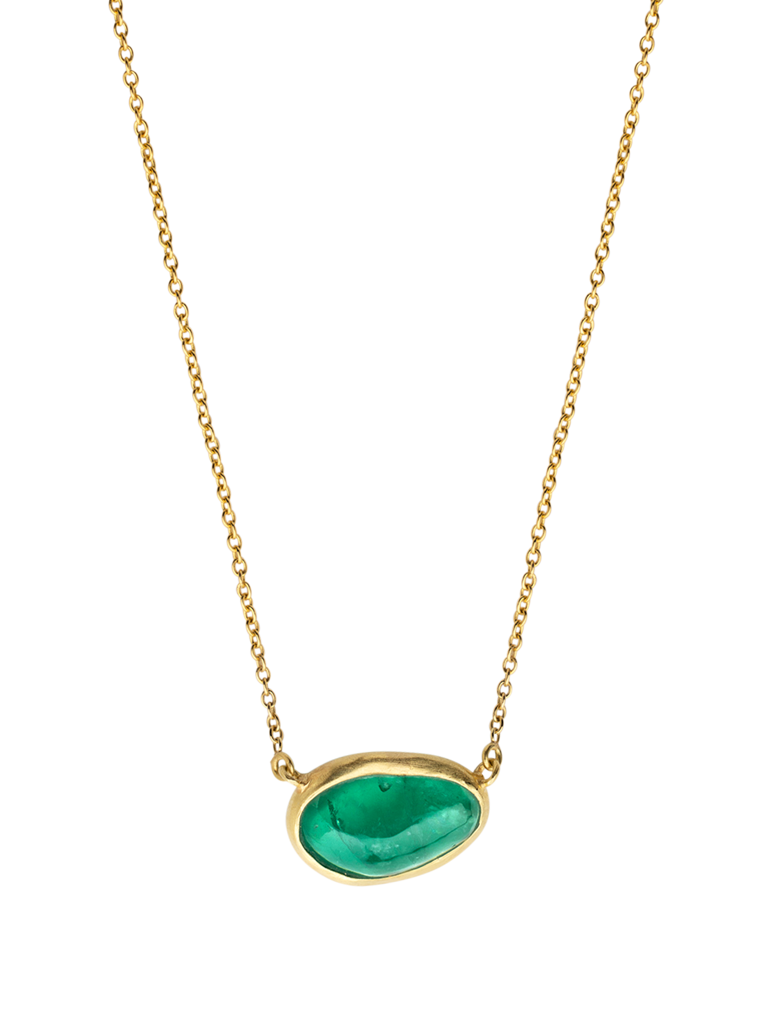 Emerald tumble necklace