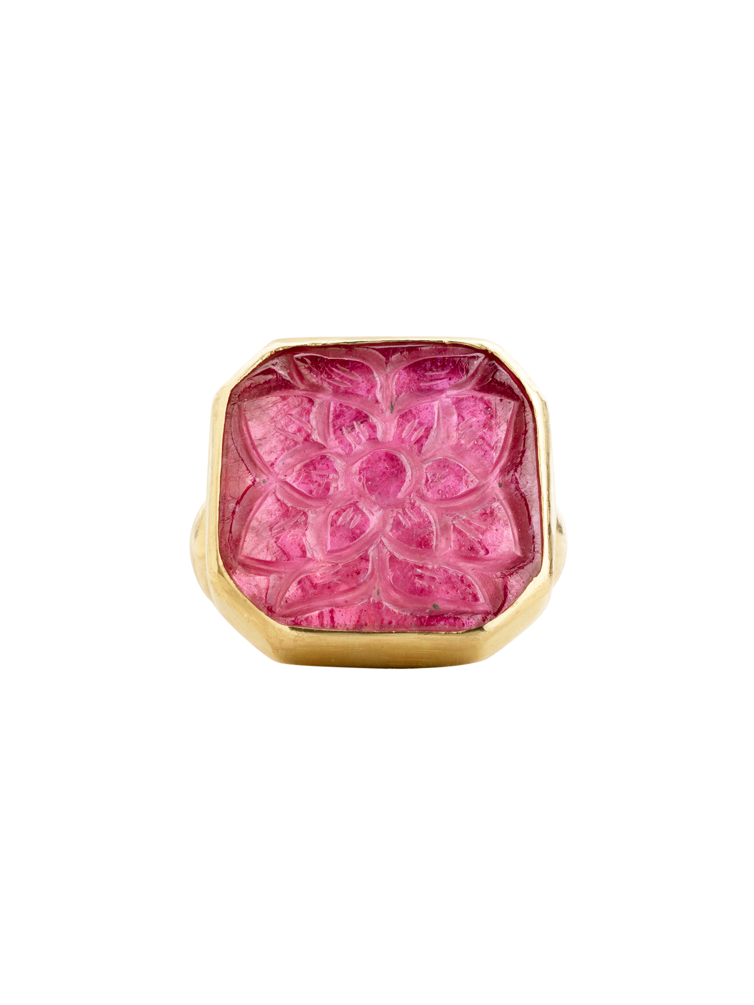 Ruby carved ring (square)