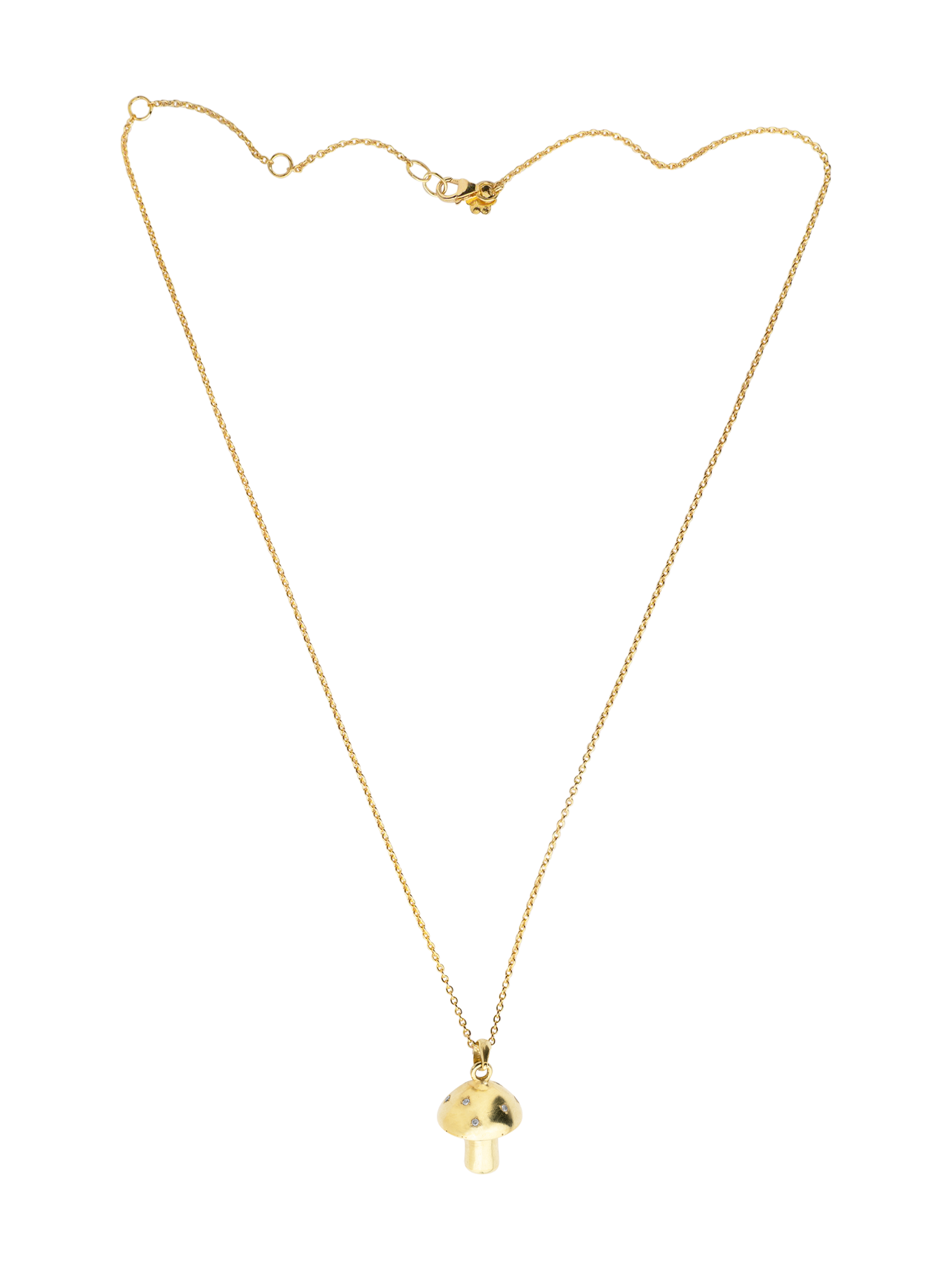 Small diamond toadstool necklace