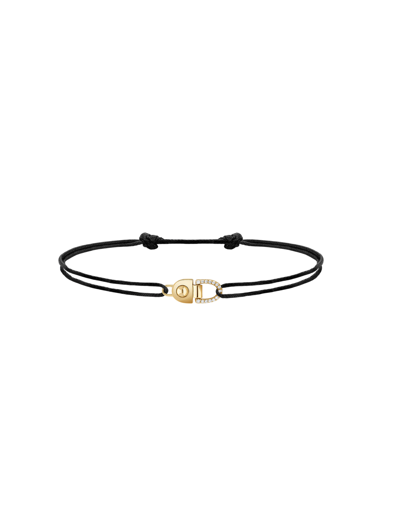 Cord bracelet rivet s diamonds & 18k yellow gold