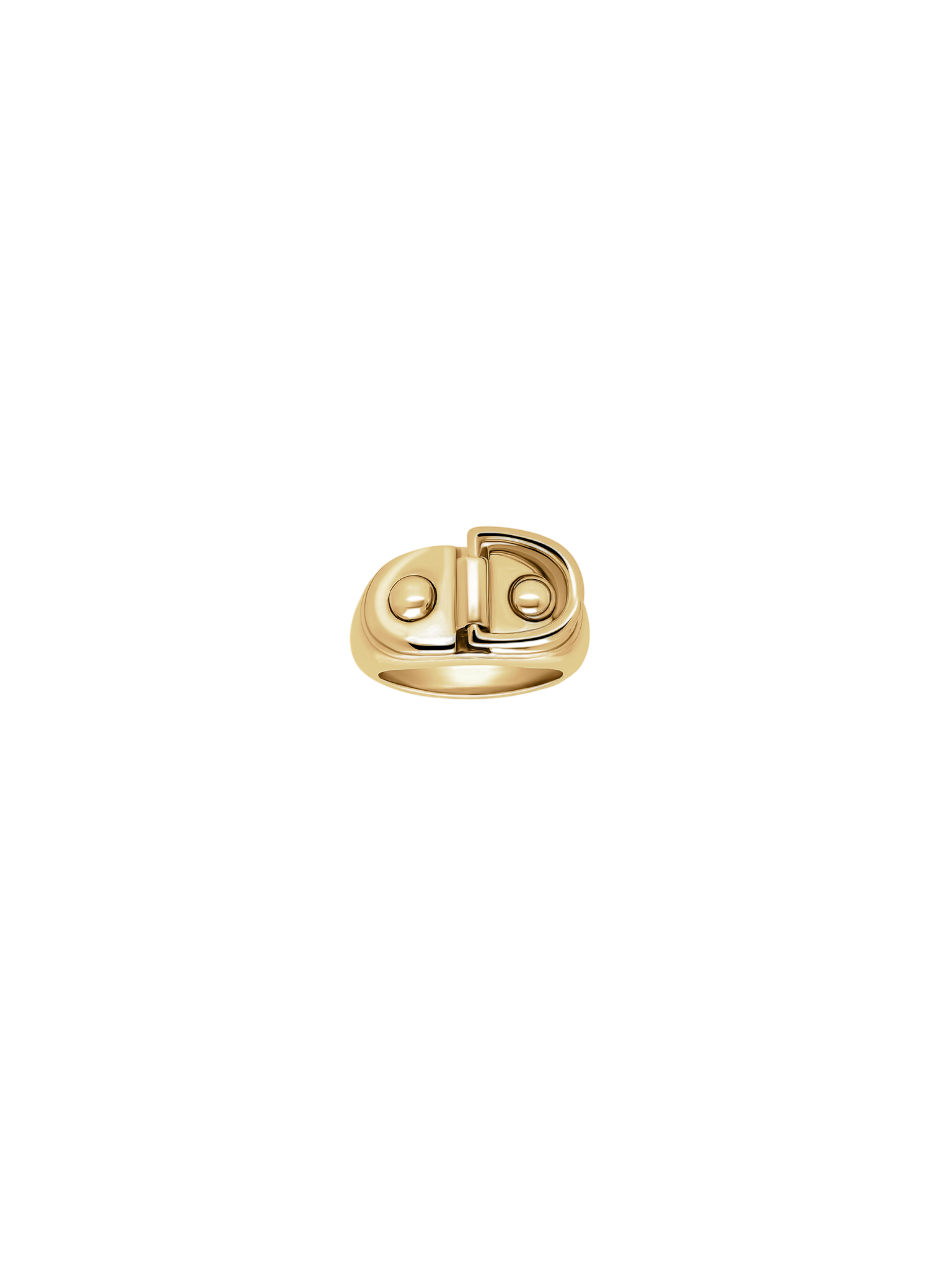 Signet ring rivet 14k yellow gold sm