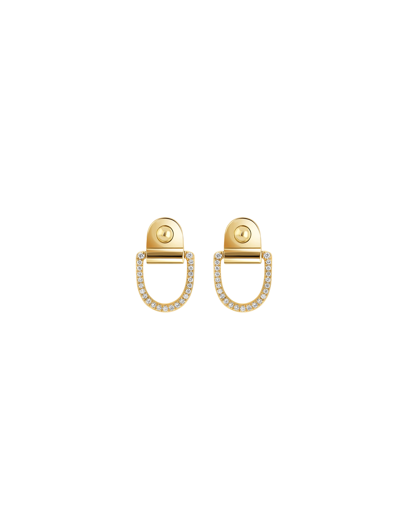 Earrings rivet mm diamonds & 18k yellow gold 