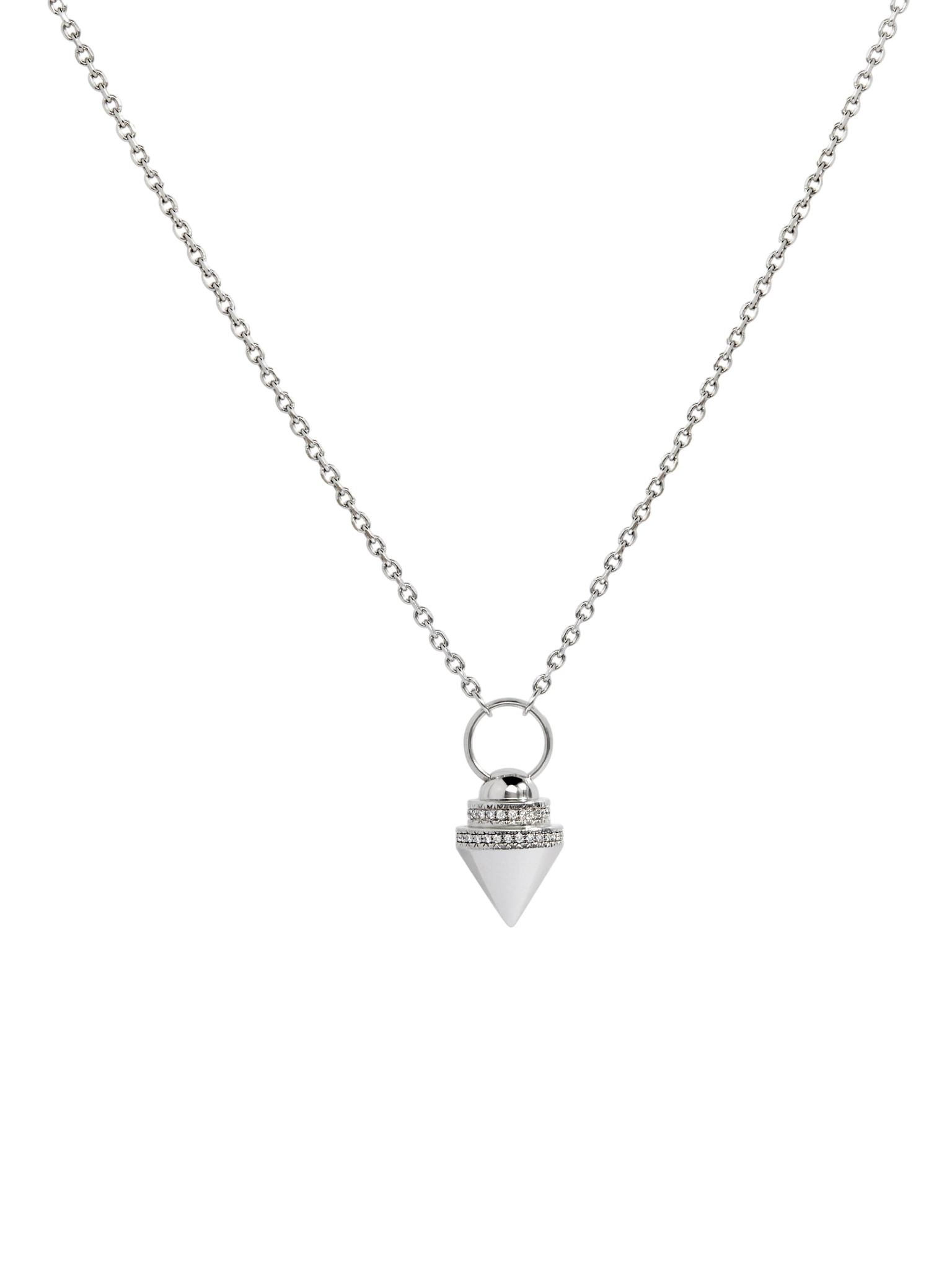 Necklace anyway pendulum diamonds & silver