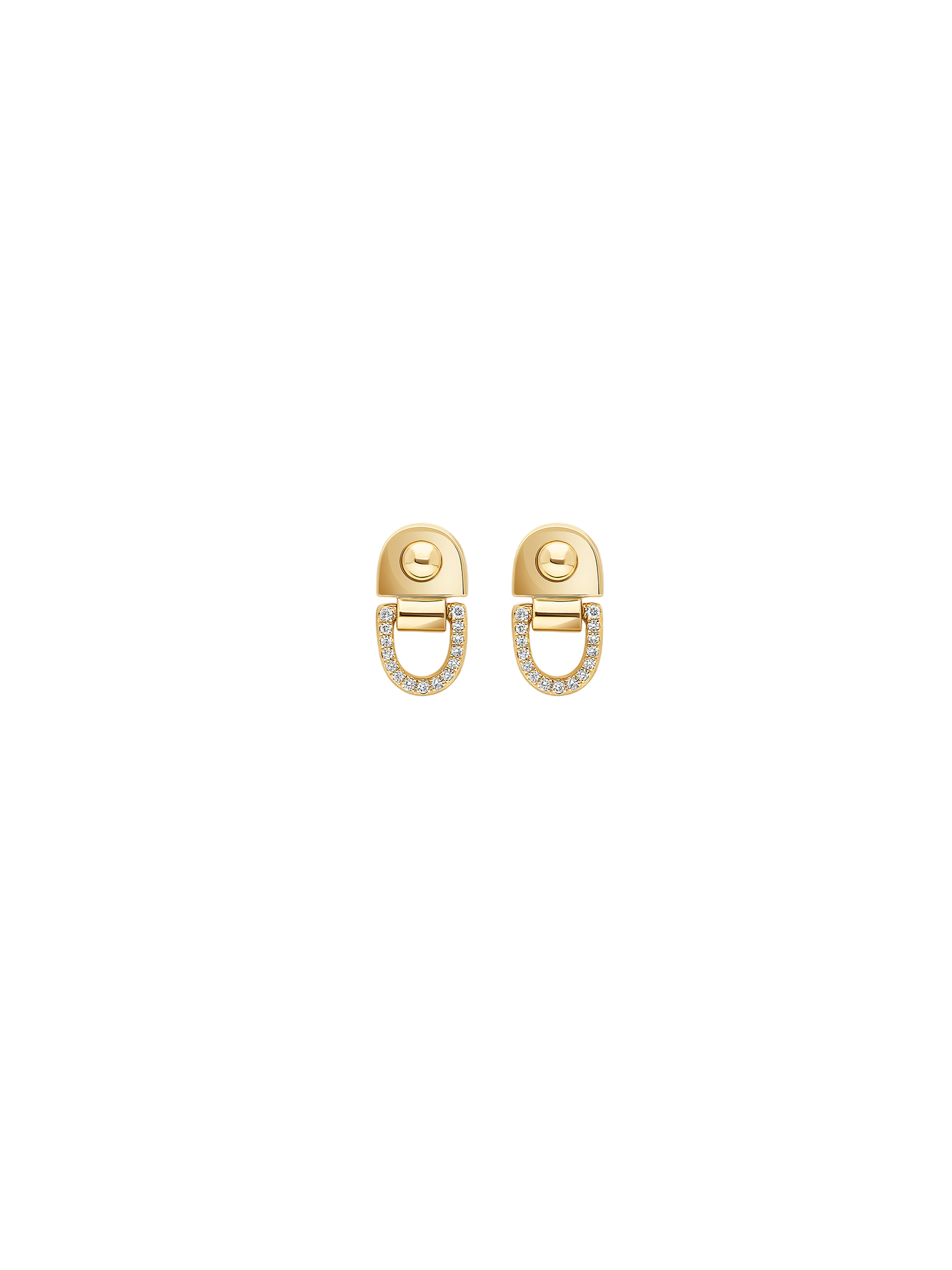 Earrings rivet s diamonds & 18k yellow gold 