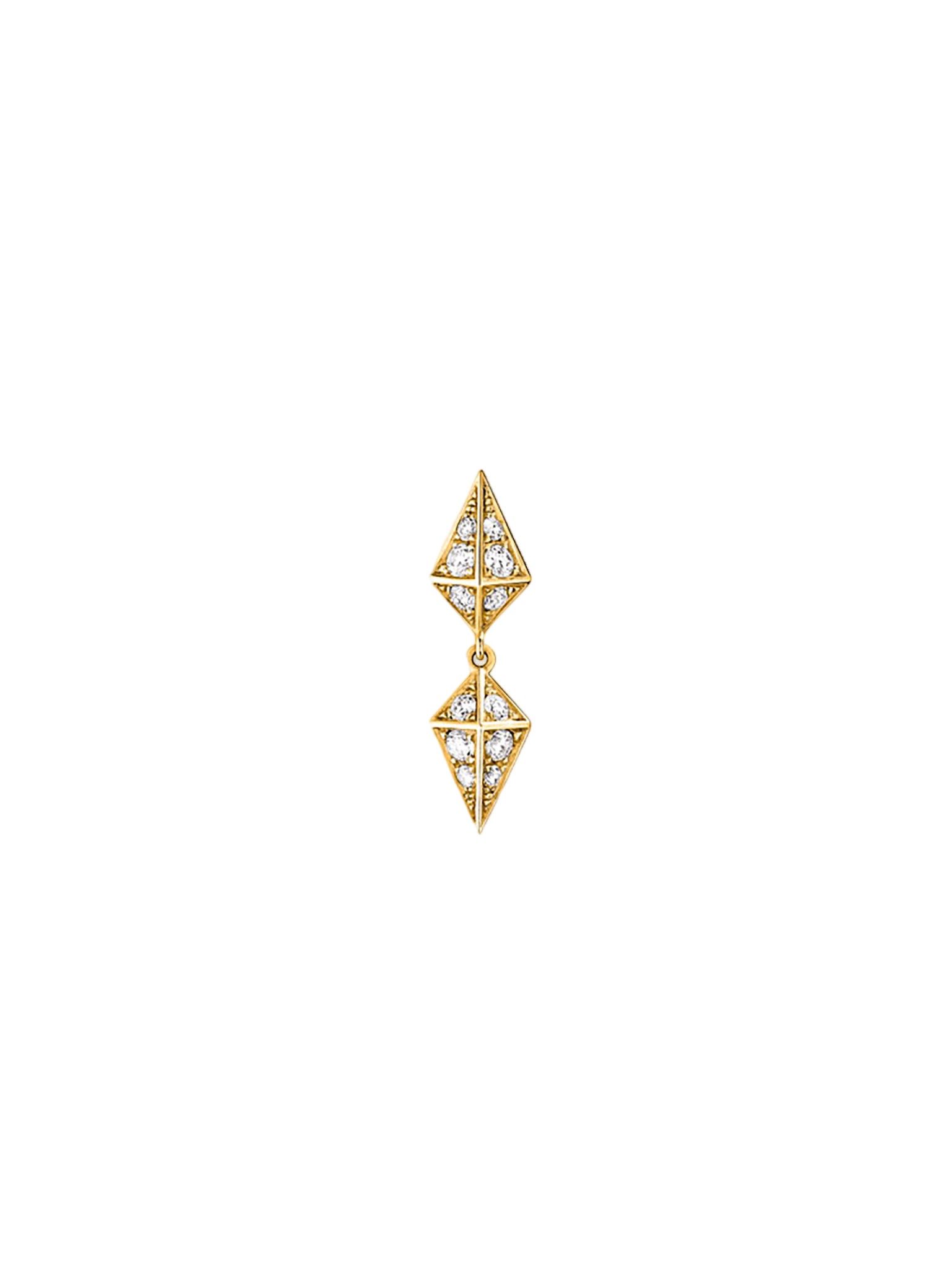 Earring rockaway diamonds & gold