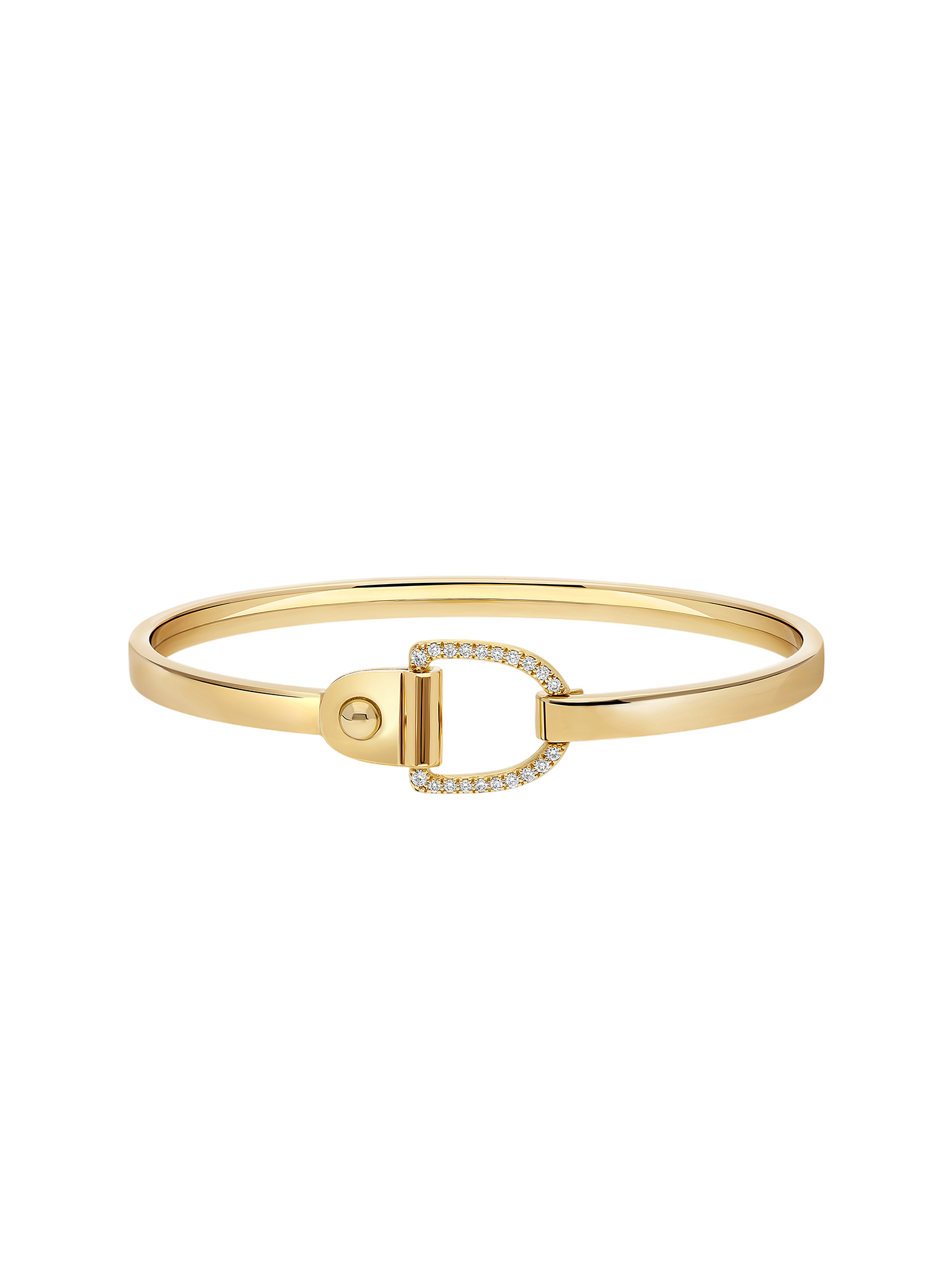 Bangle rivet mm diamonds & 18k yellow gold
