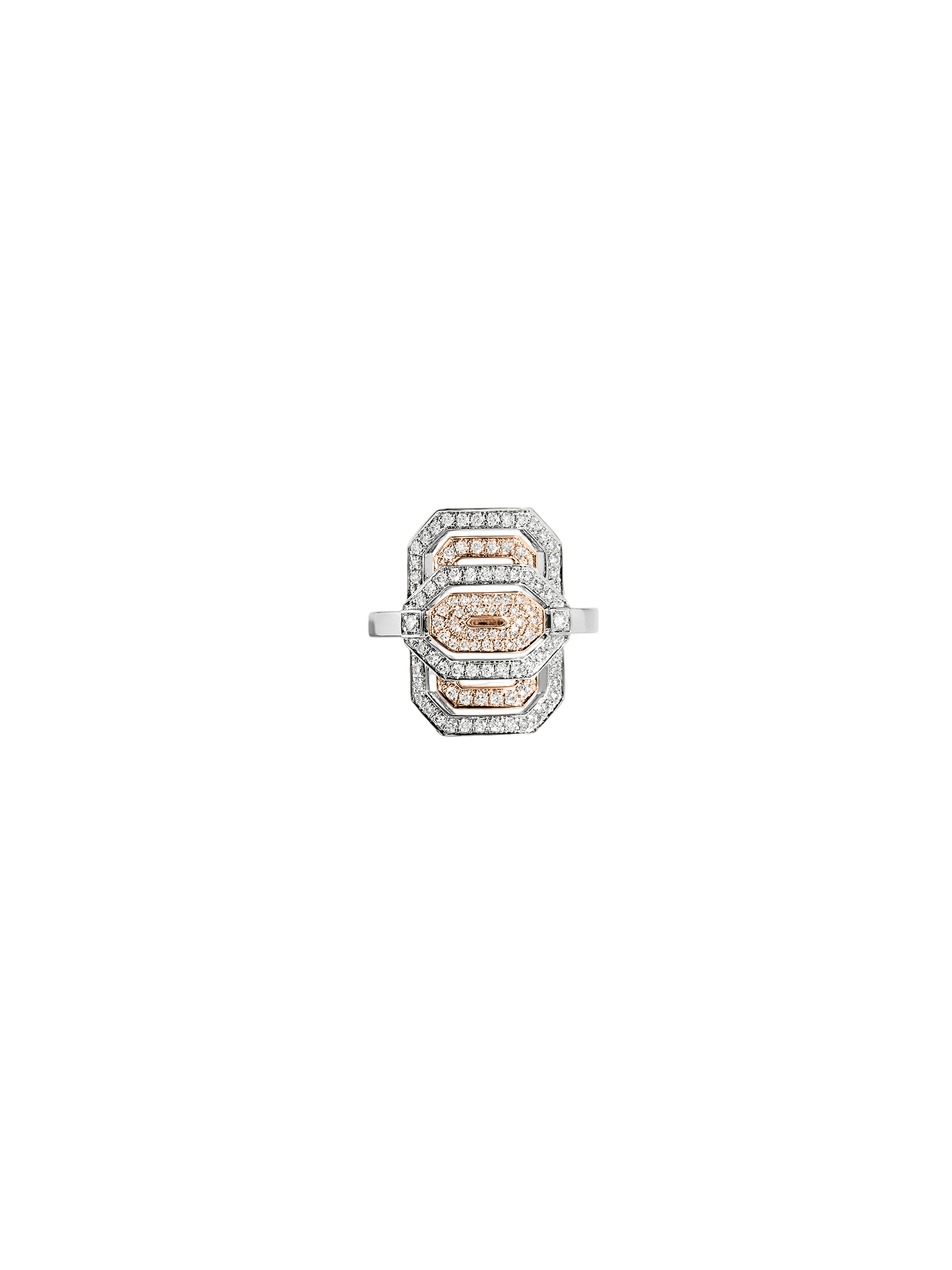 Petite my way ring - pink gold, silver & diamonds