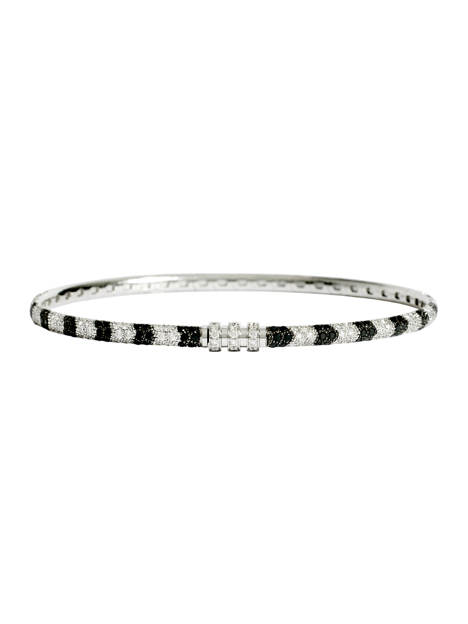Bracelet mesh reptile 18k white gold &  black & white diamonds 