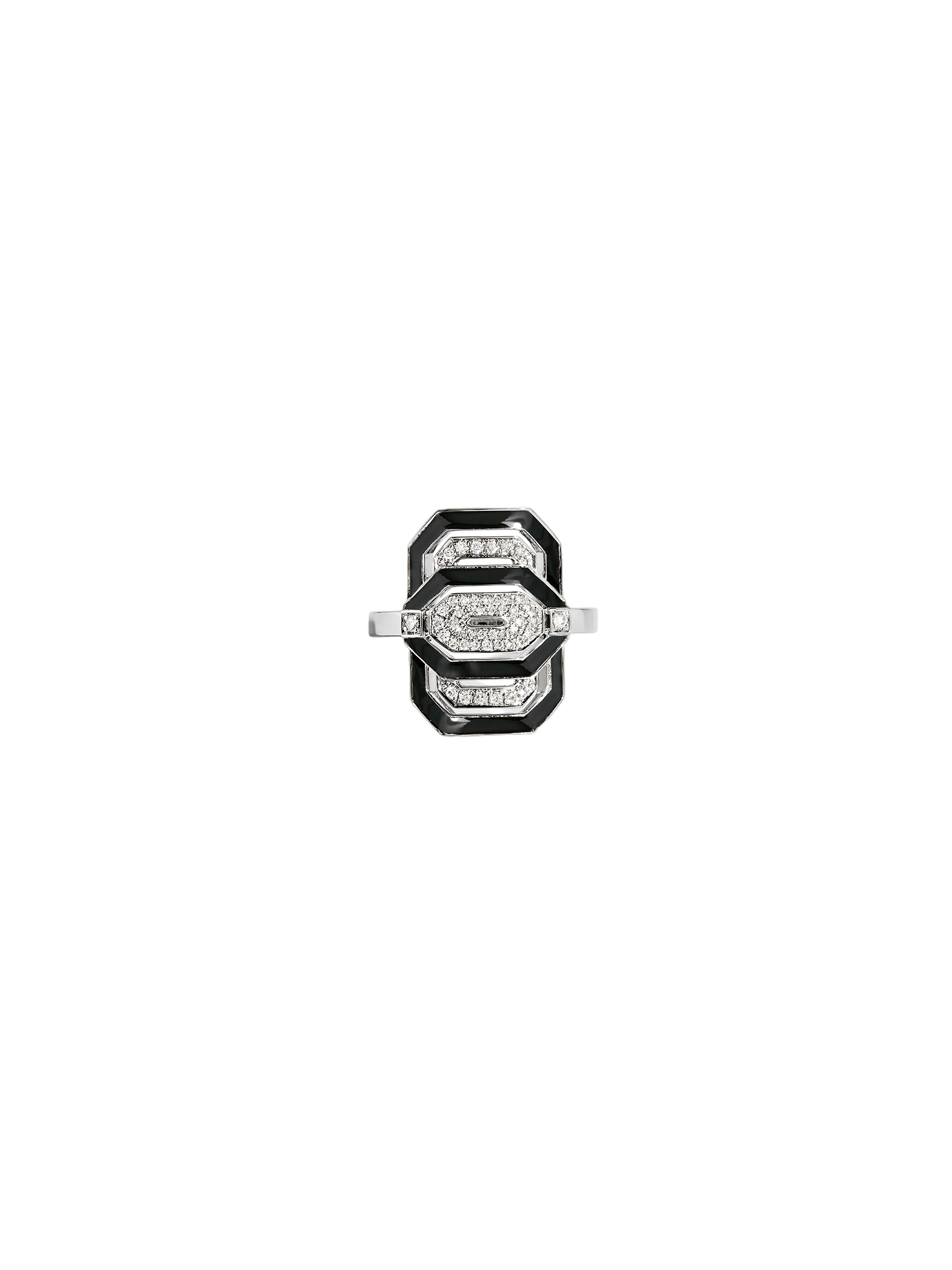Ring petite my way with enamel, diamonds & silver