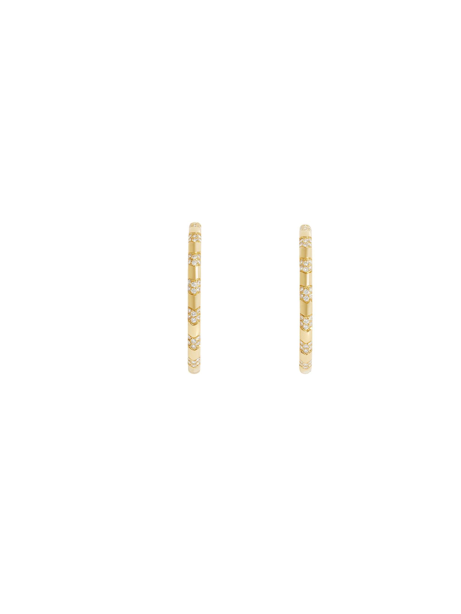 Earrings mesh reptile 18k yellow gold & white diamonds