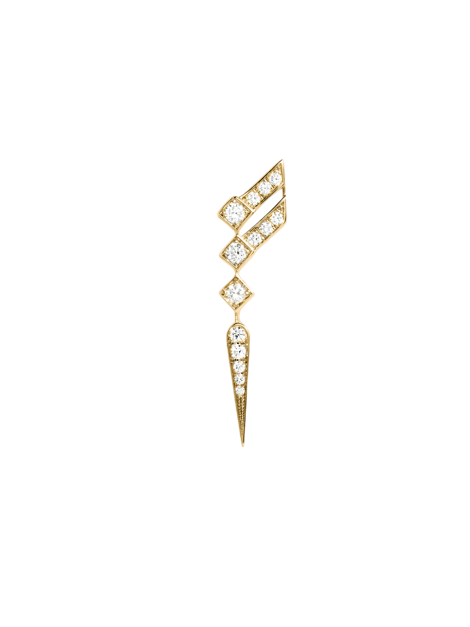 Earring  stairway wings diamonds & 18k yellow gold 