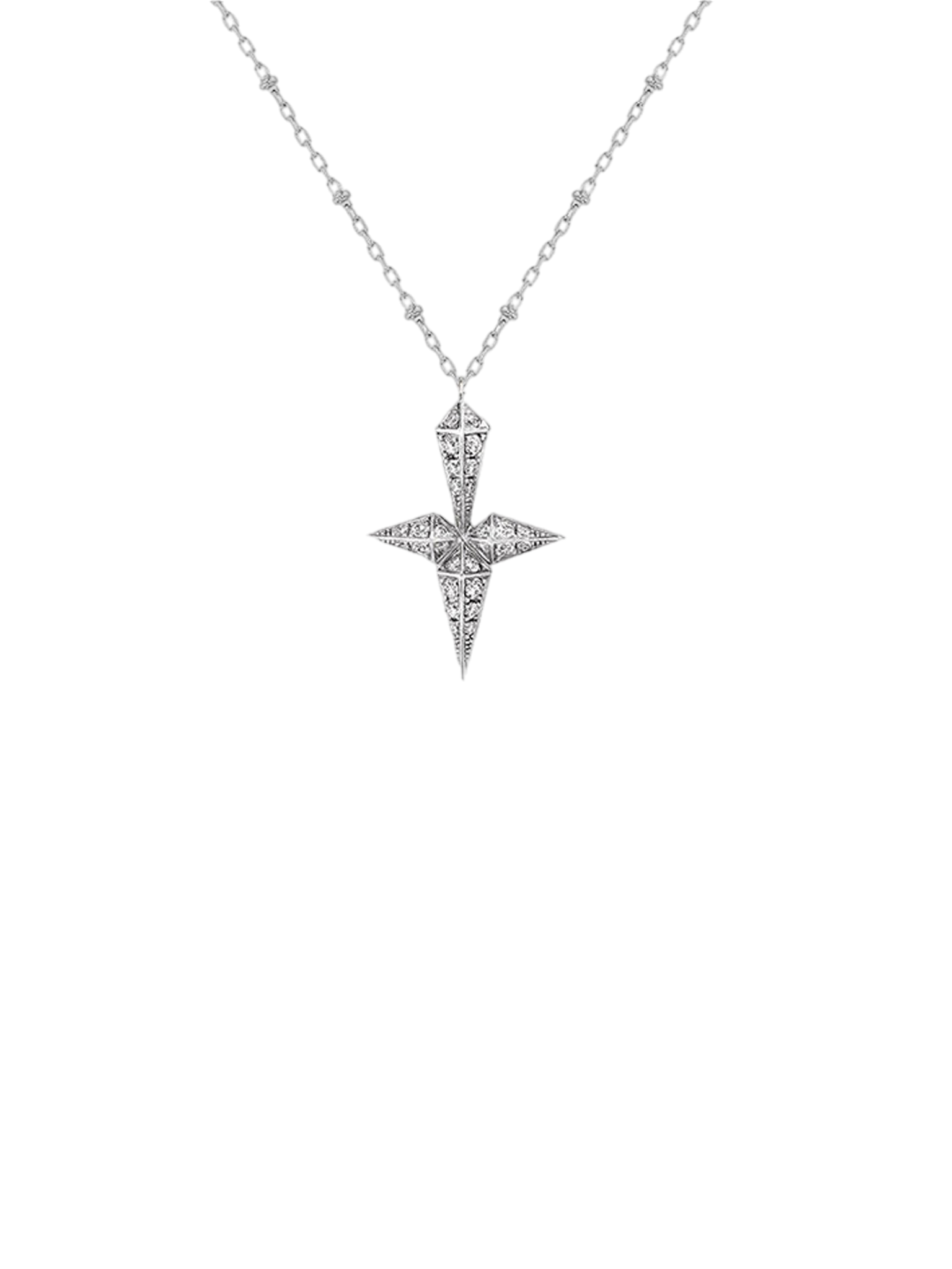 Necklace rockaway cross diamonds & silver