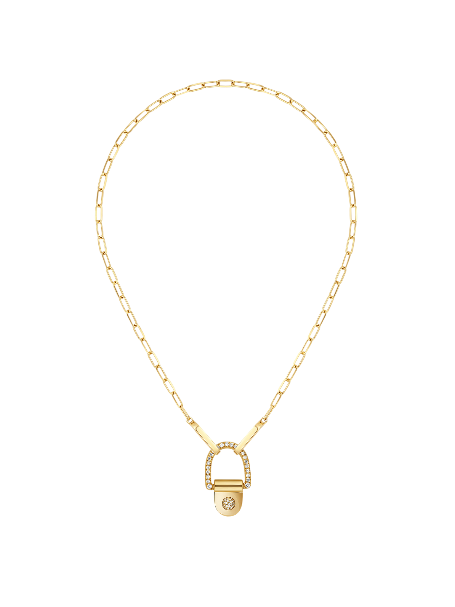 Necklace rivet xl diamond & yellow gold