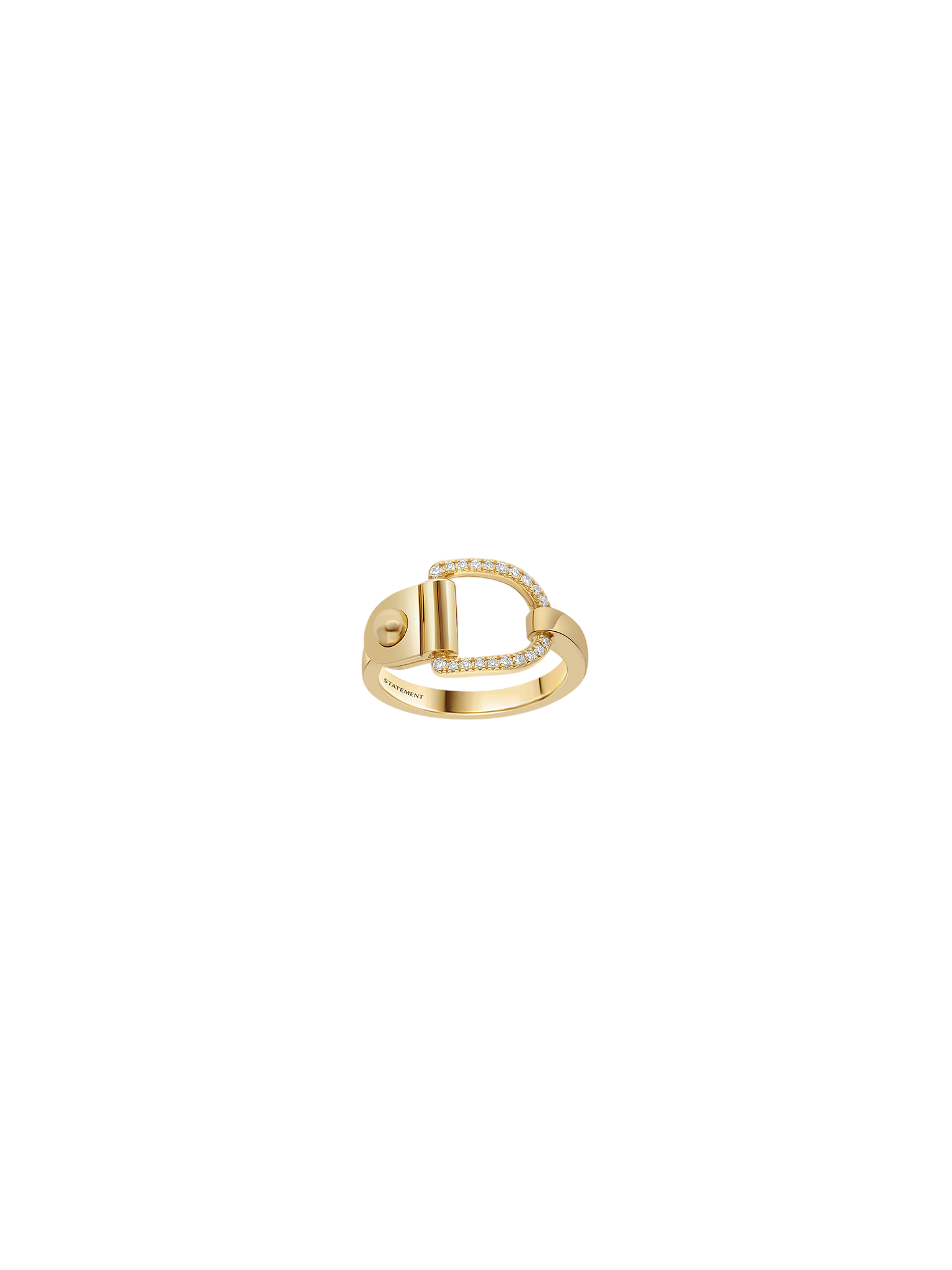 Ring rivet mm diamonds & 18k yellow gold 