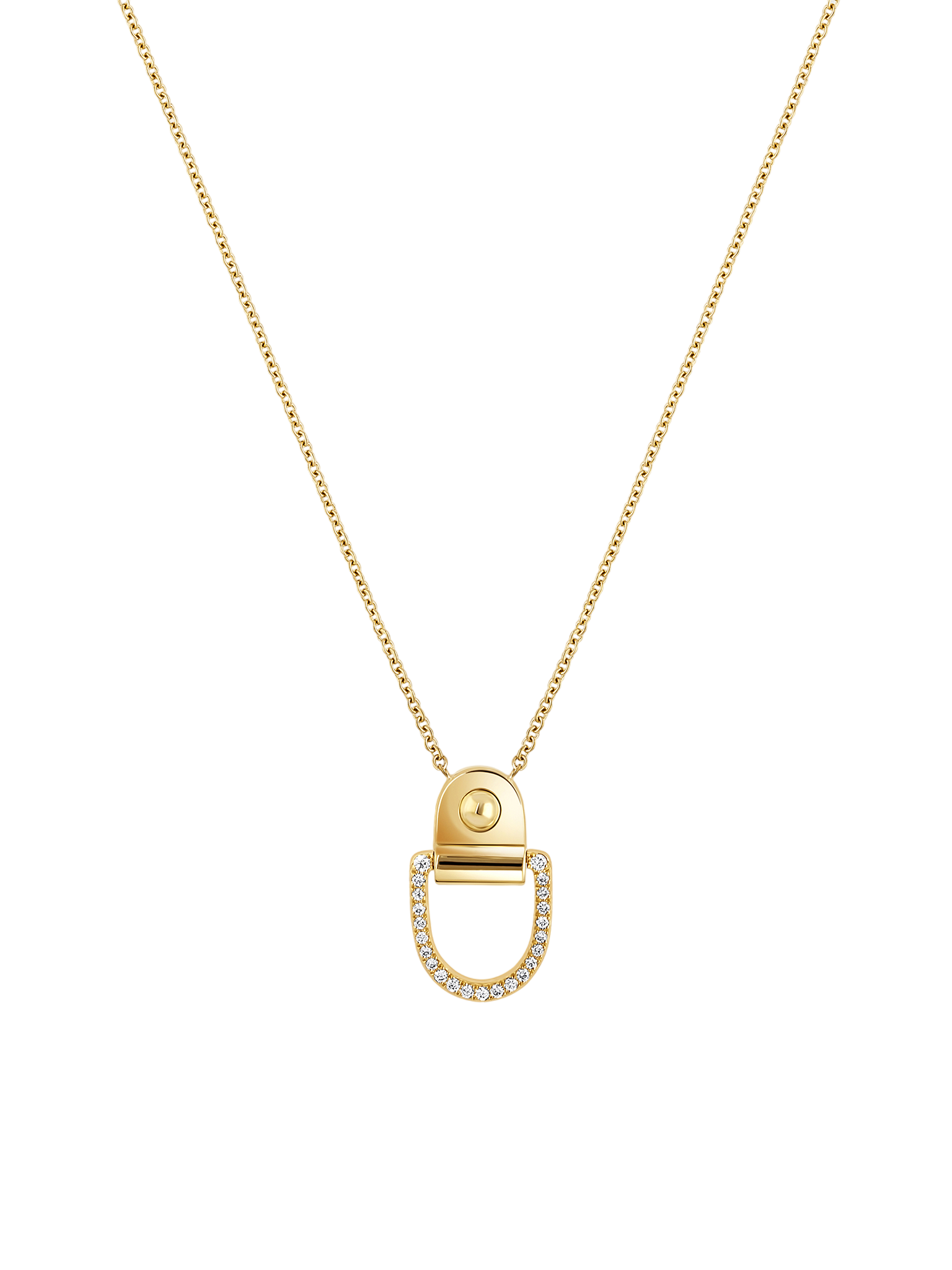 Necklace rivet mm diamonds & 18k yellow gold 