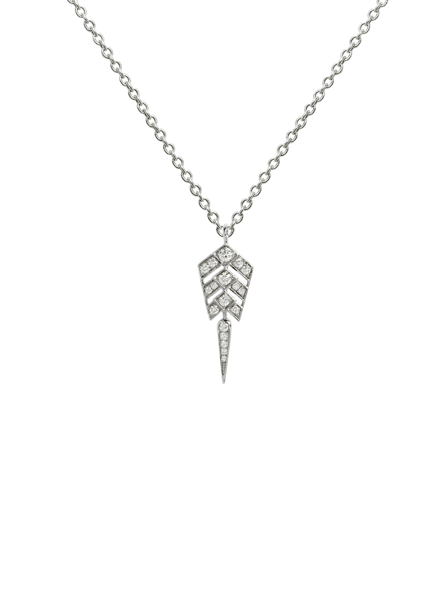 Necklace stairway diamonds & silver - s