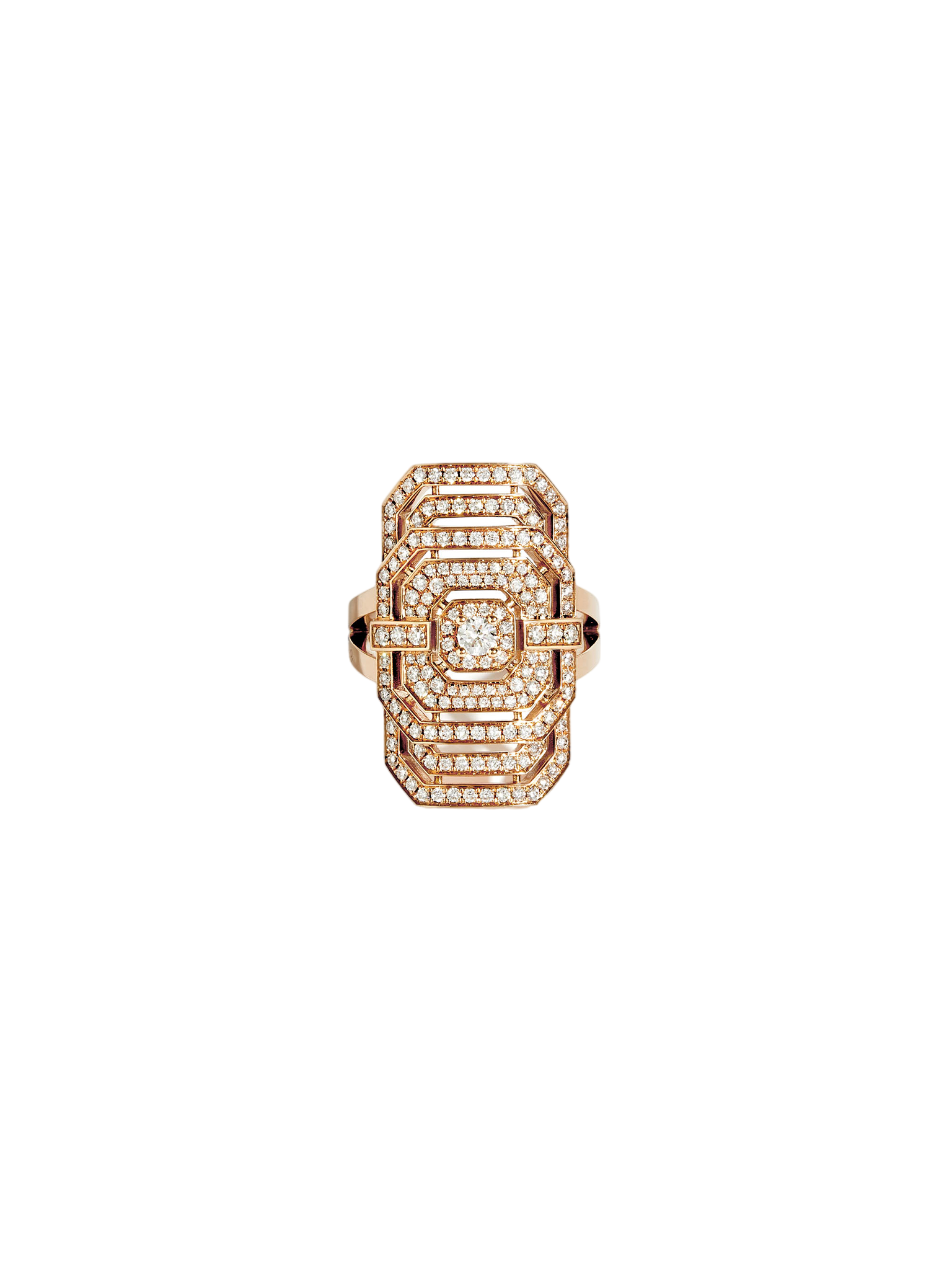 Ring my way diamonds & pink gold