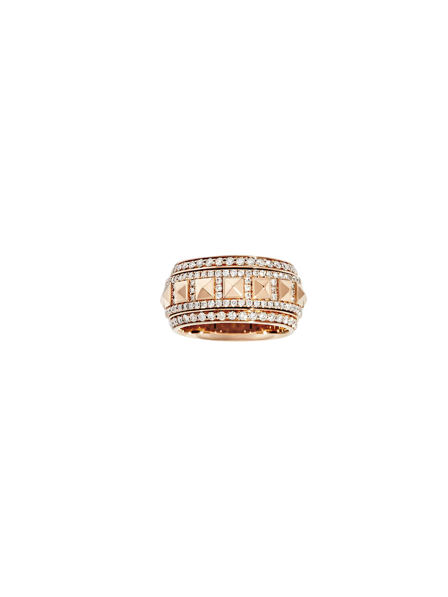 Ring rockaway spinner diamonds & pink gold