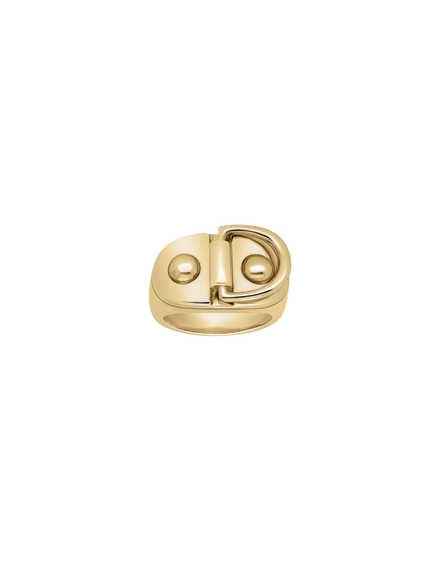 Signet ring rivet 18k yellow gold lm