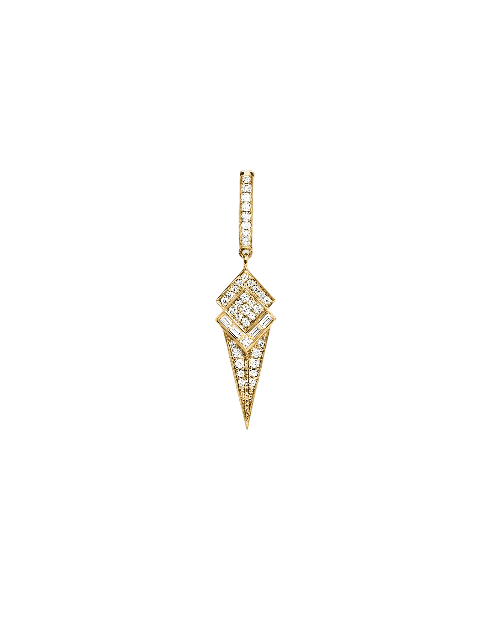 Hoop stairway cone diamonds & 18k yellow gold