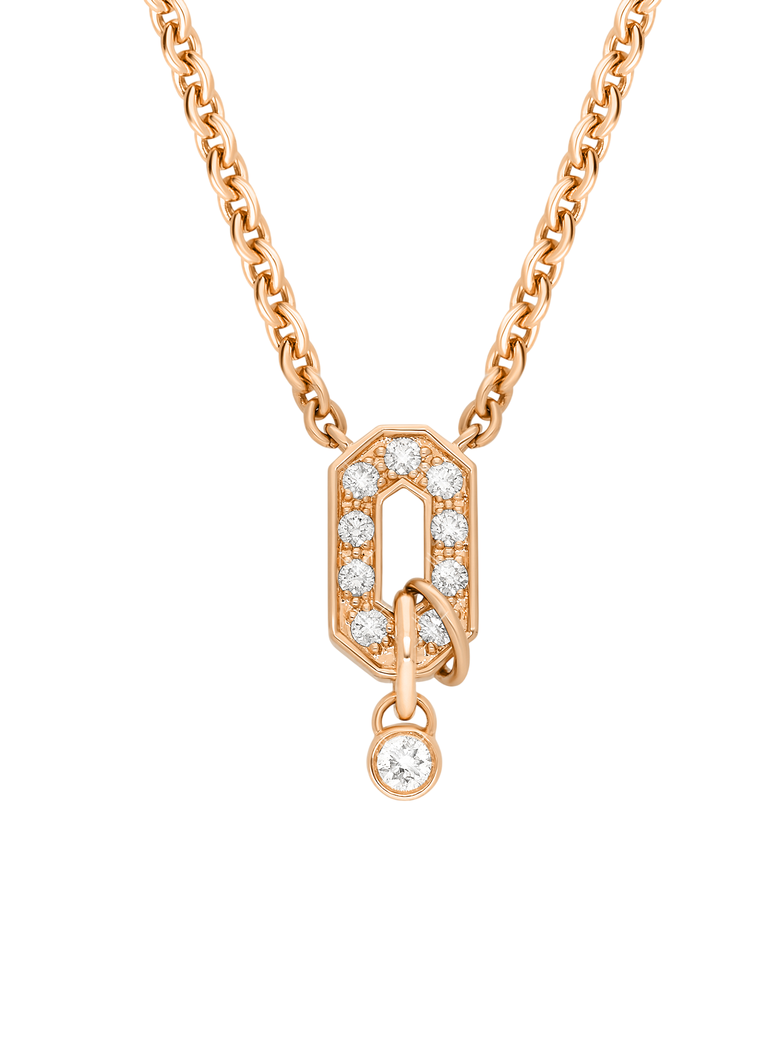 Necklace my way diamonds & 18k pink gold