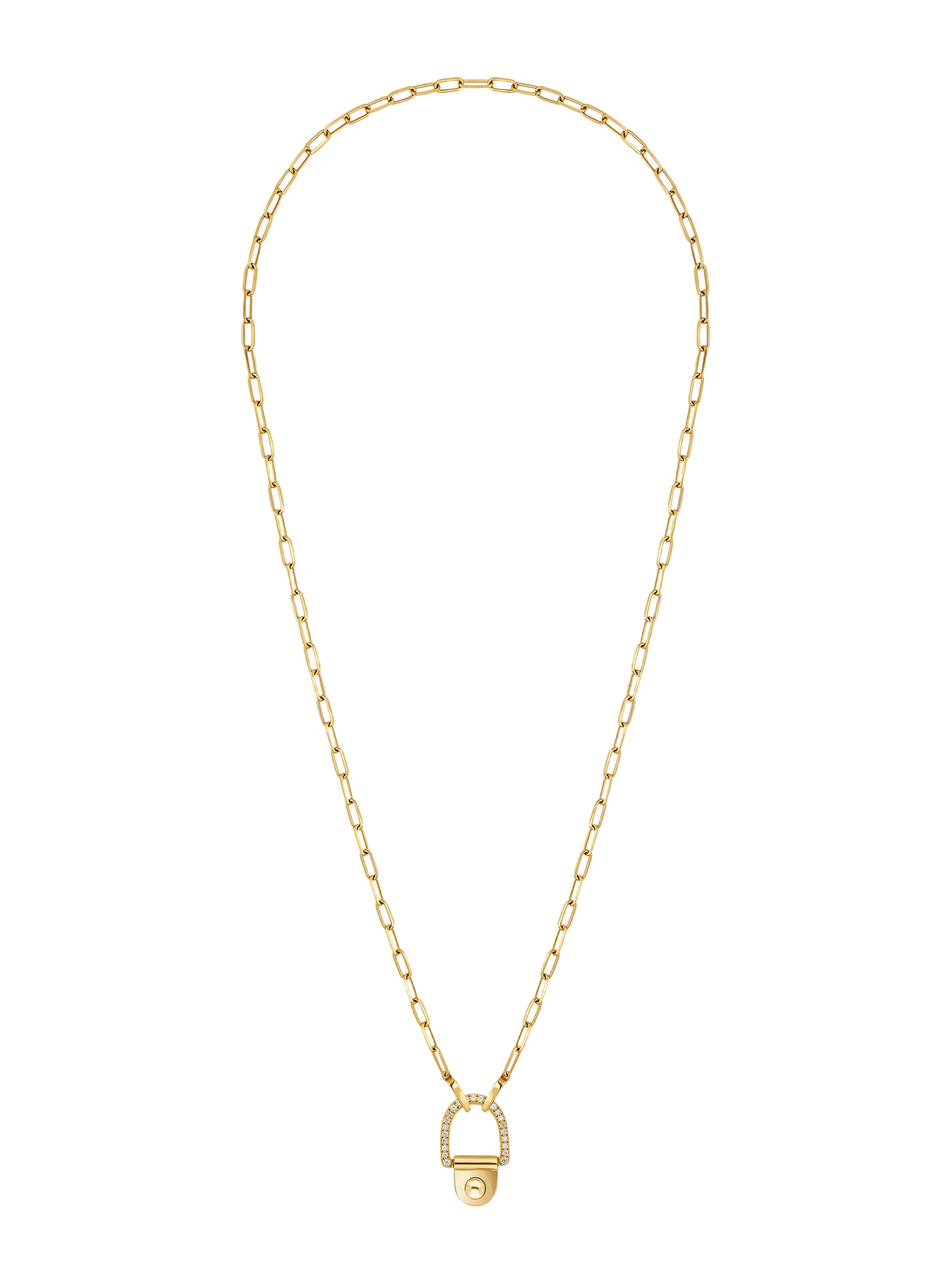 Necklace rivet lm diamonds & 18k yellow gold