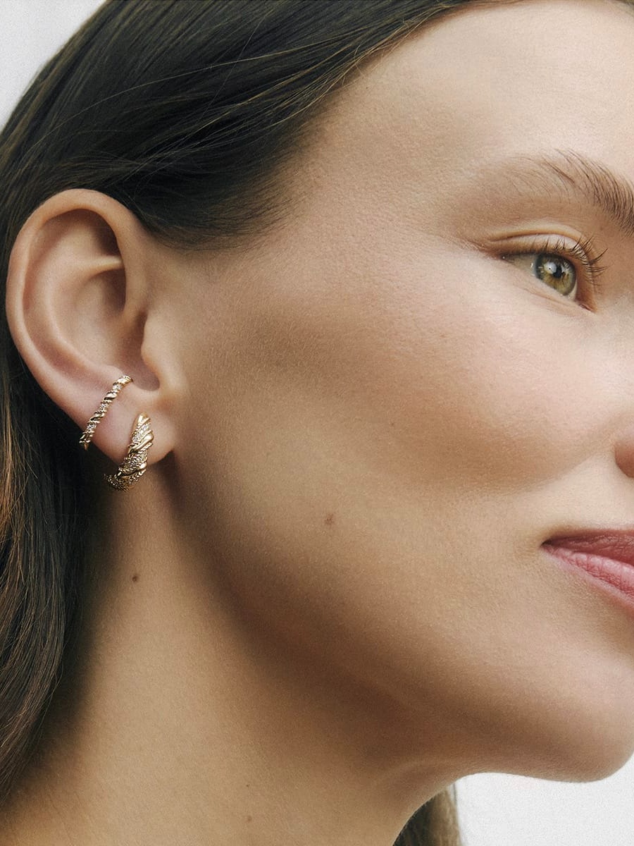 Boucles d'oreilles Twist Or et diamants