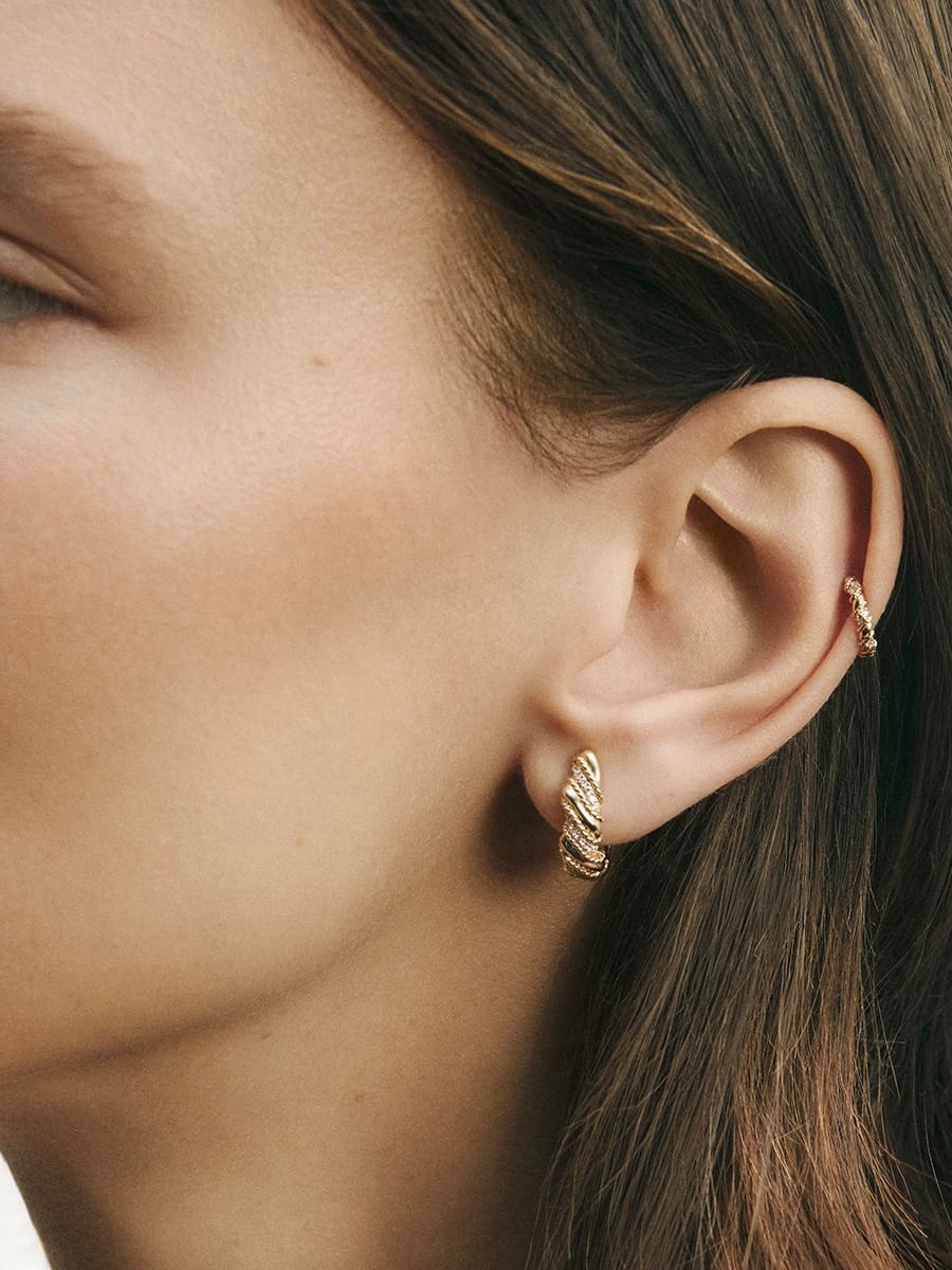 Boucles d'oreilles Twist Or et diamants