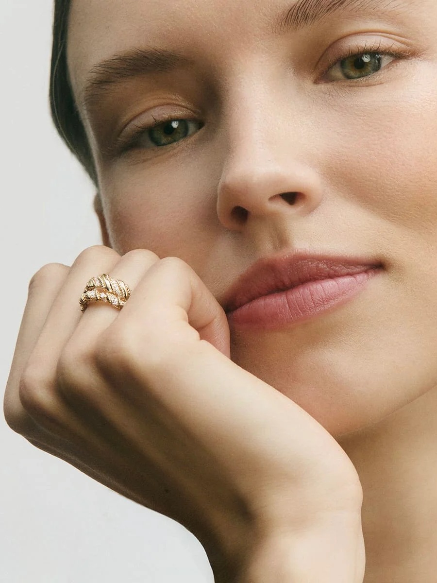 Bague Twist Grand modèle Or et diamants