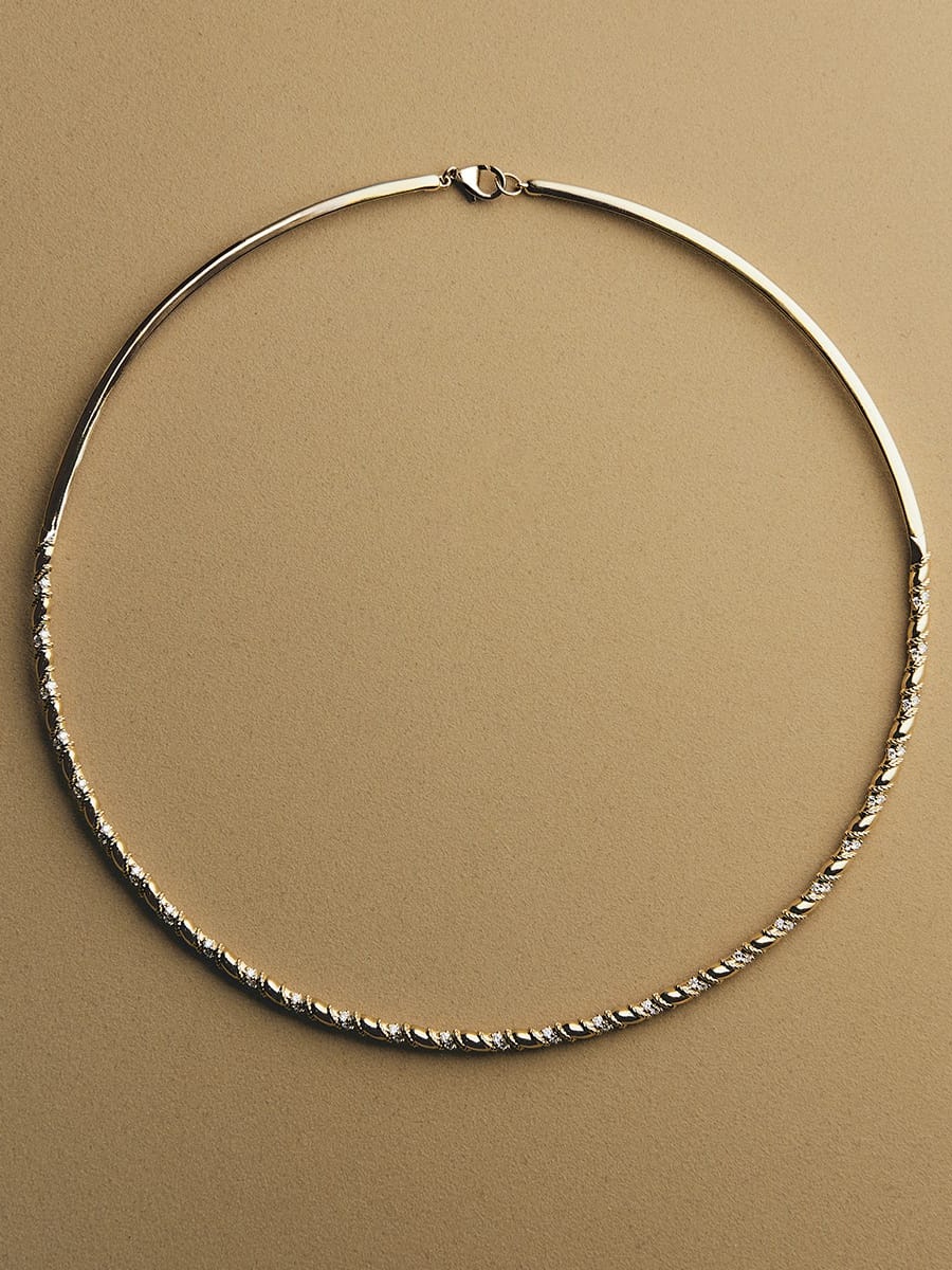 Collier Twist Or et diamants