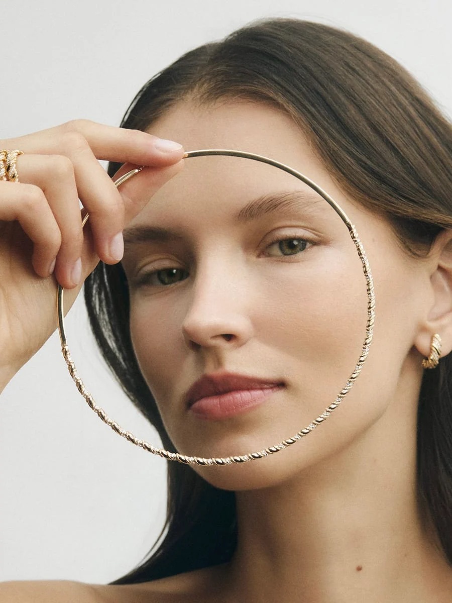 Collier Twist Or et diamants