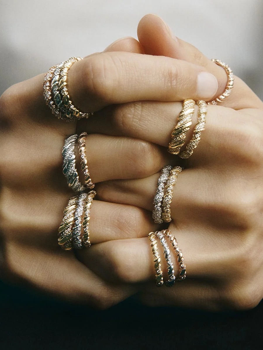 Bague Twist Petit modèle Or et diamants