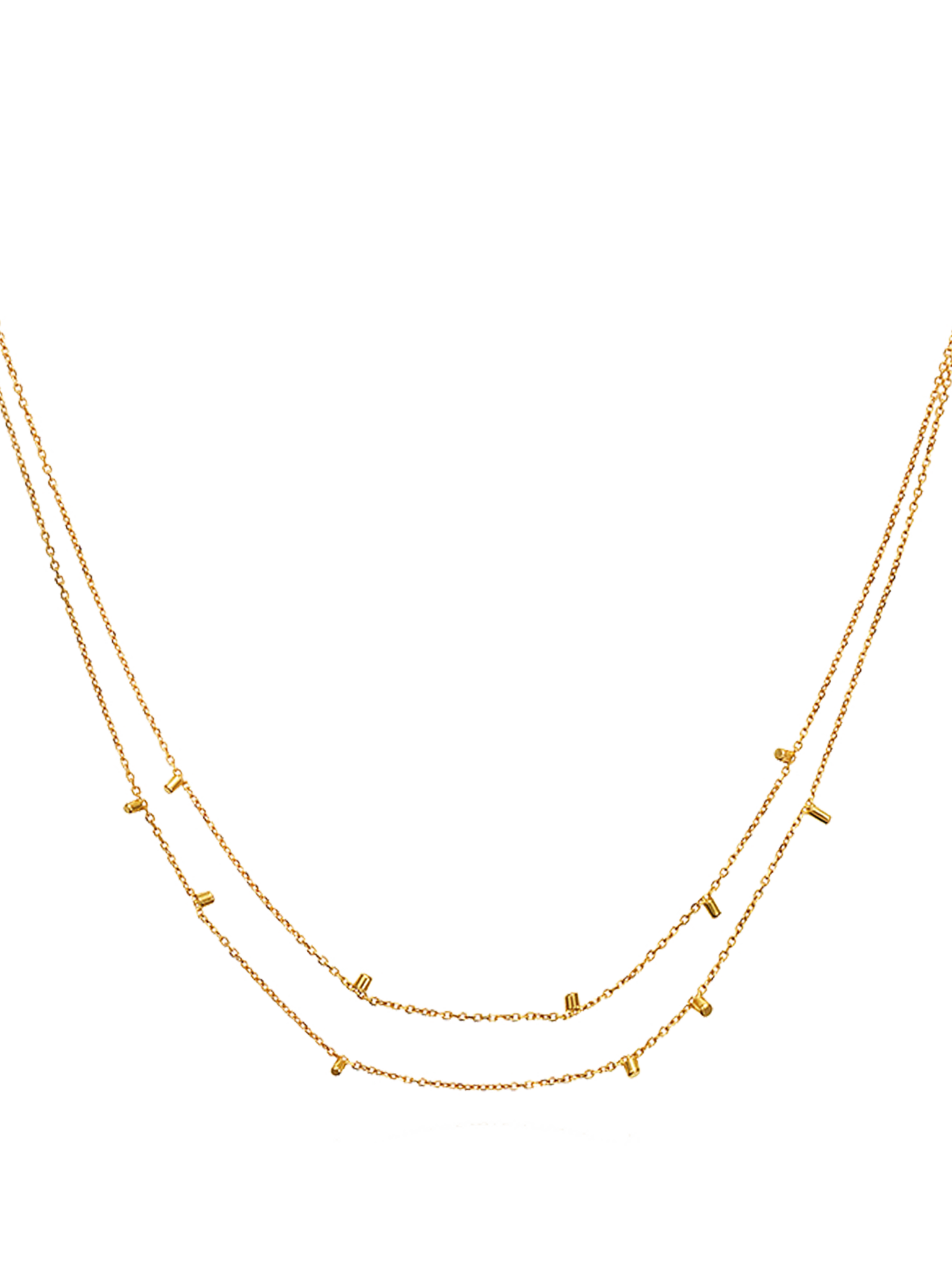 Gold dust double strand necklace