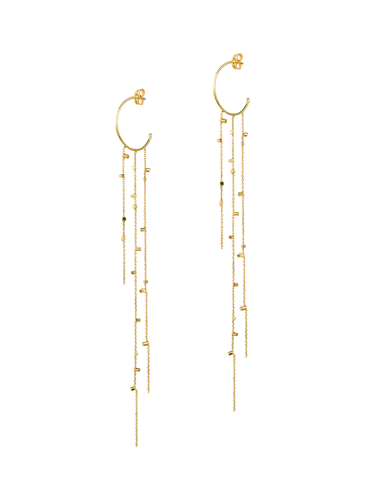 Gold dust hooplet chain earring