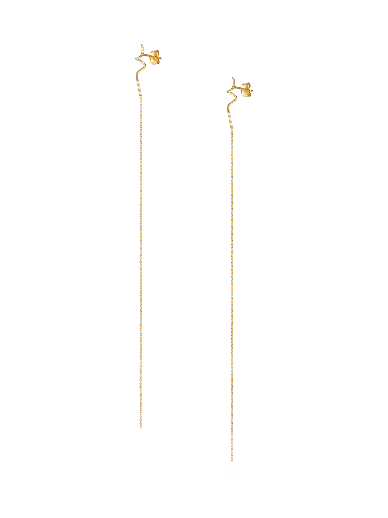 Doodles in gold long earrings 