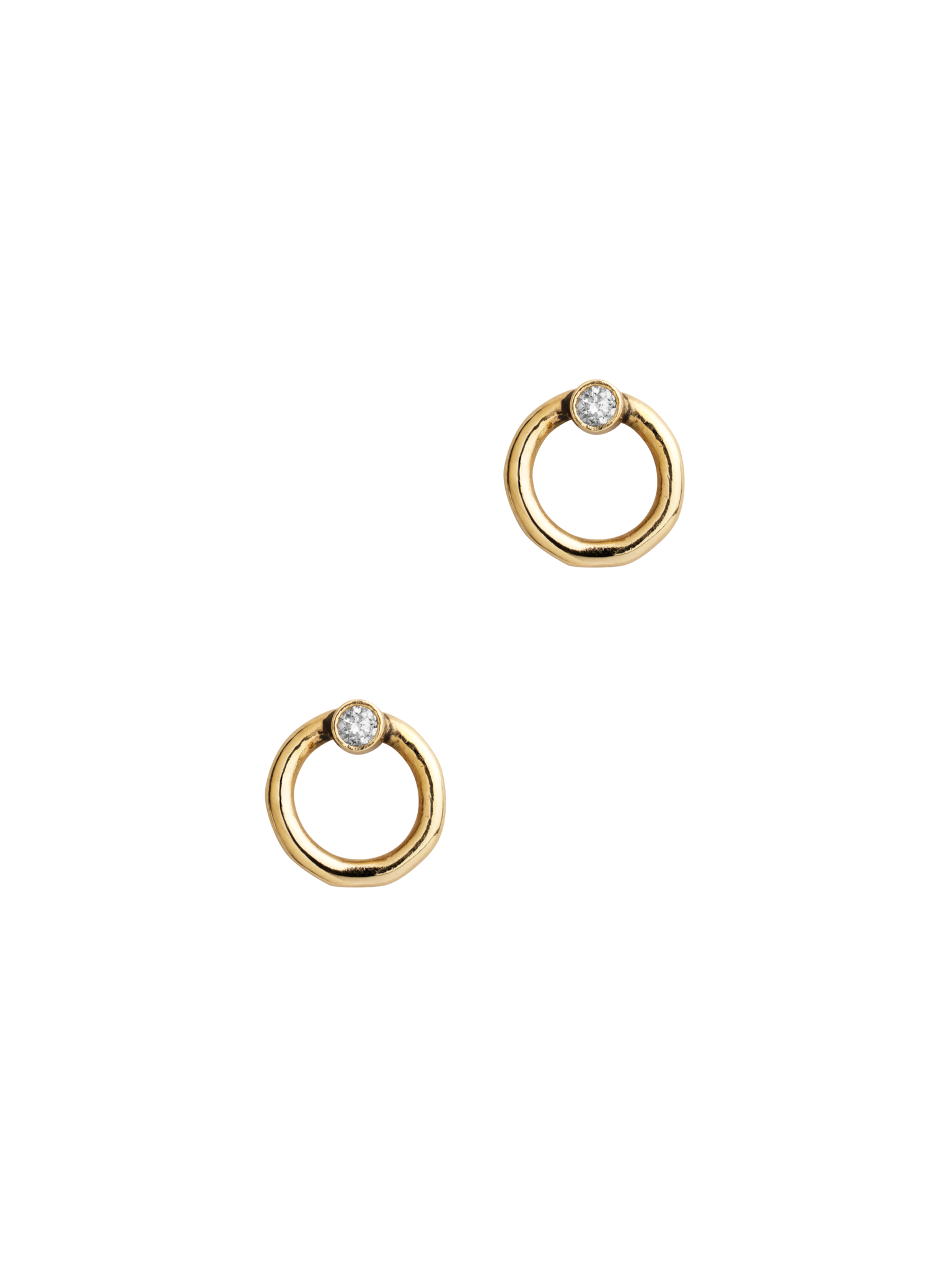 Diamond circle stud earrings 