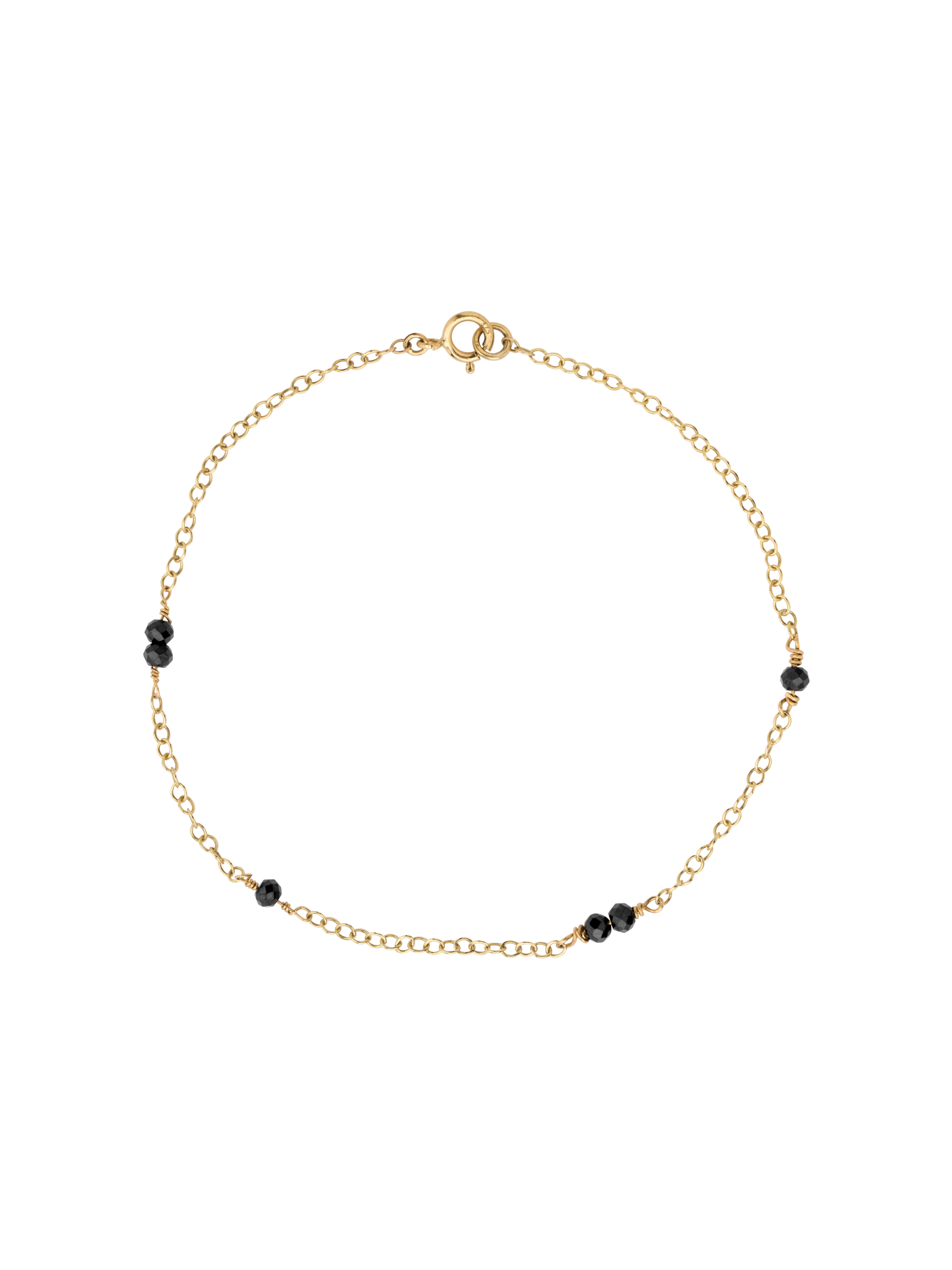 Black spinel faceted gemstone bracelet