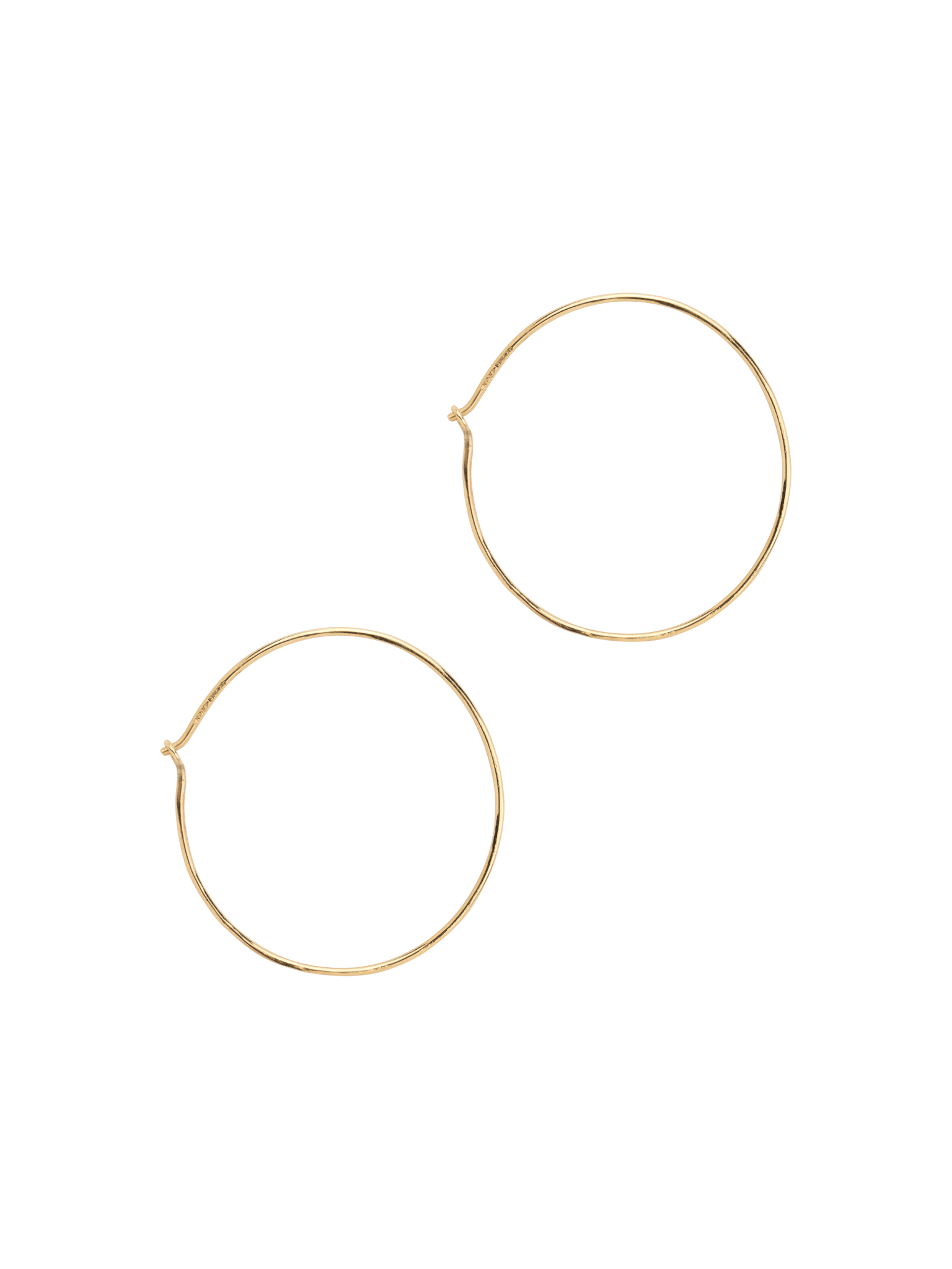 Solid gold wire hoop earrings