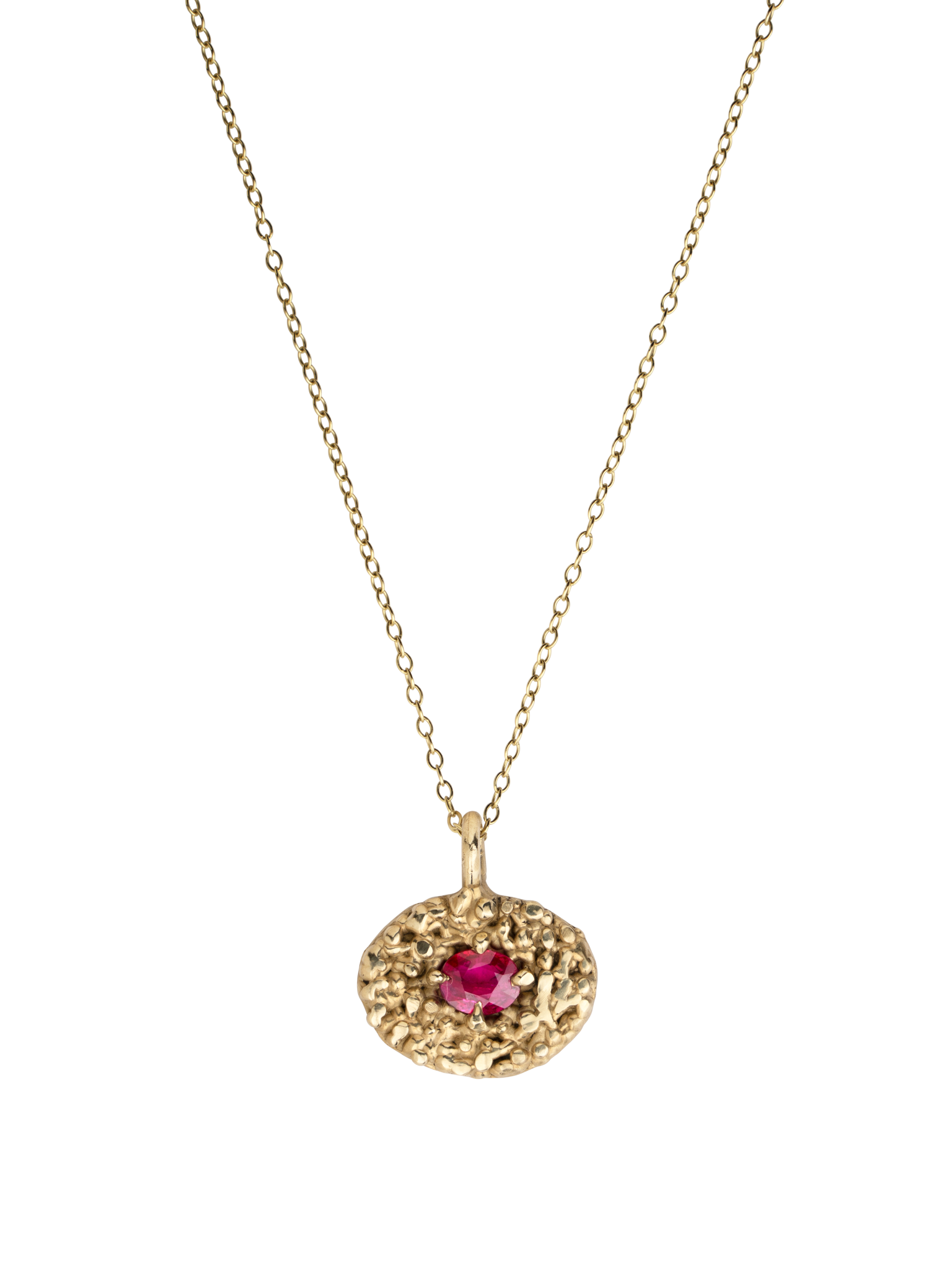 'Shield' ruby necklace