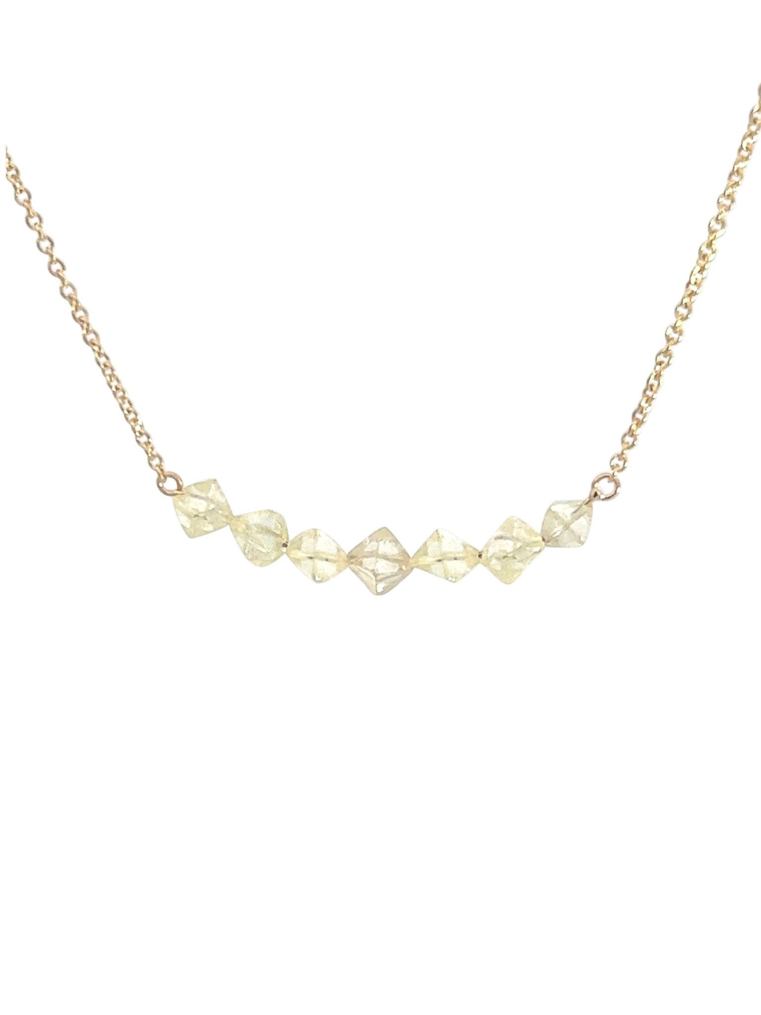 Raw yellow diamond necklace 7 pieces